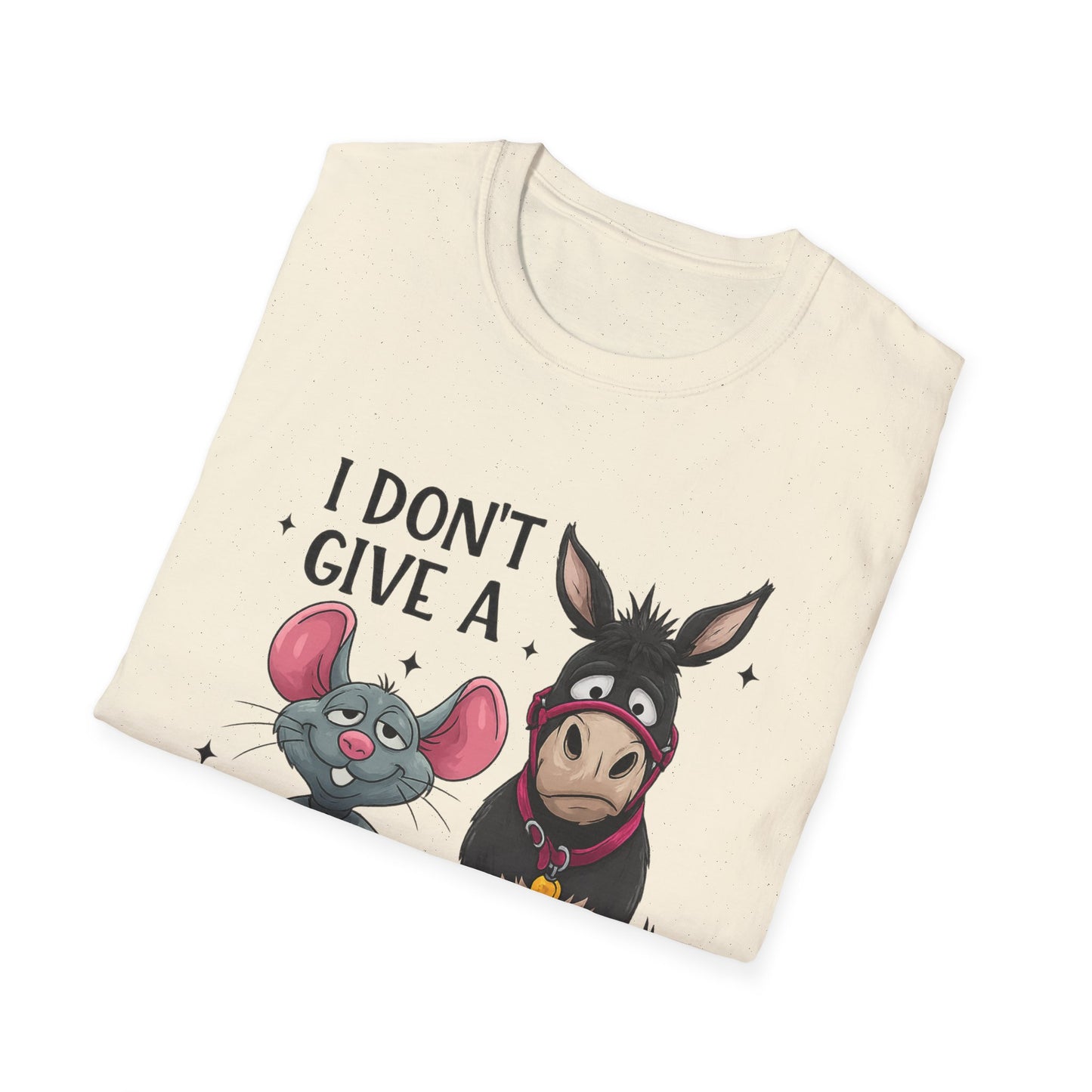 I Don't Give A — Cute Mouse & Donkey Graphic T-Shirt