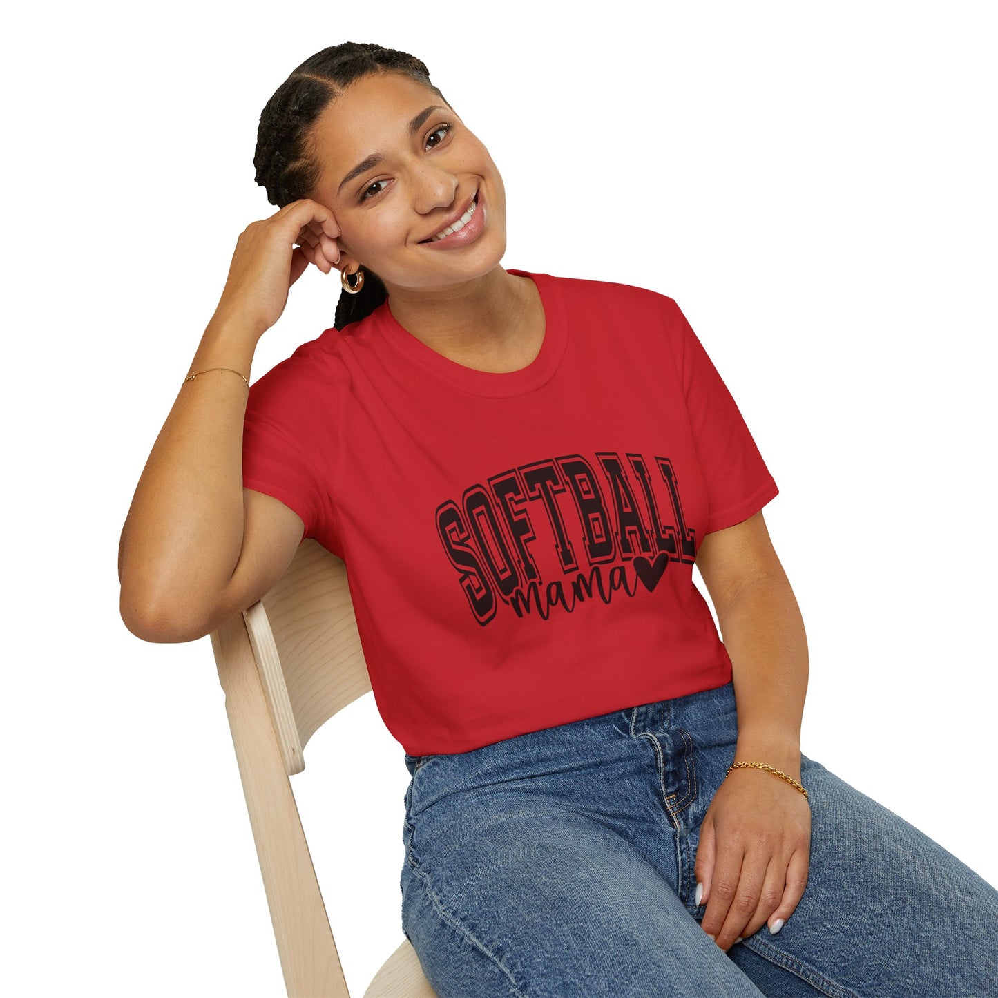 Softball Mama T-Shirt — Baseball/Softball Mom Tee with Heart