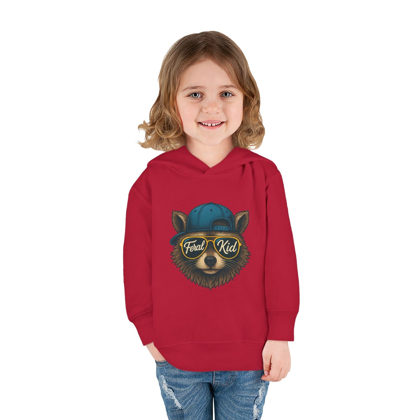 Toddler Hoodie — 'Forest Kid' Raccoon Graphic Kids Pullover