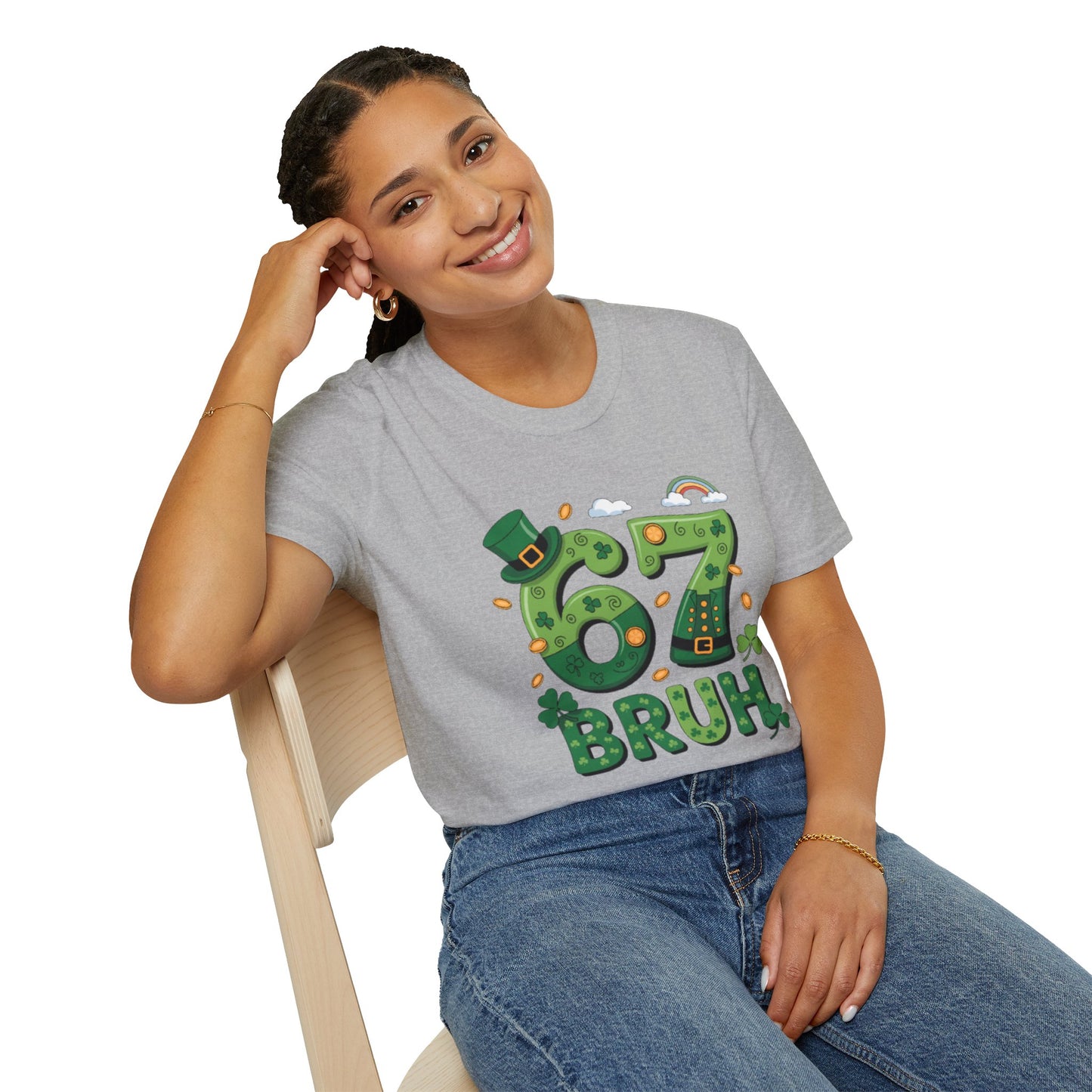 St. Patrick's '67 Bruh' T-Shirt – Lucky Shamrock Birthday Tee