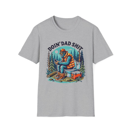 Doin' Dad Shit Camping T‑Shirt — Funny Outdoorsman Fishing Toilet Humor Tee