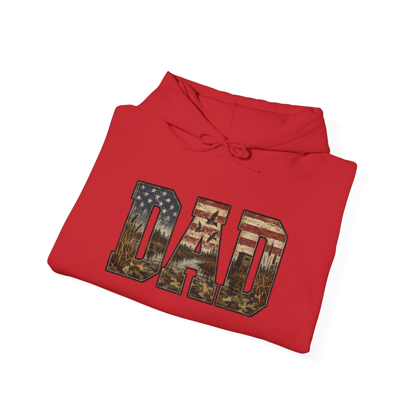 Dad Patriotic Flag Hoodie — American Flag 'DAD' Sweatshirt, Fathers Day Gift
