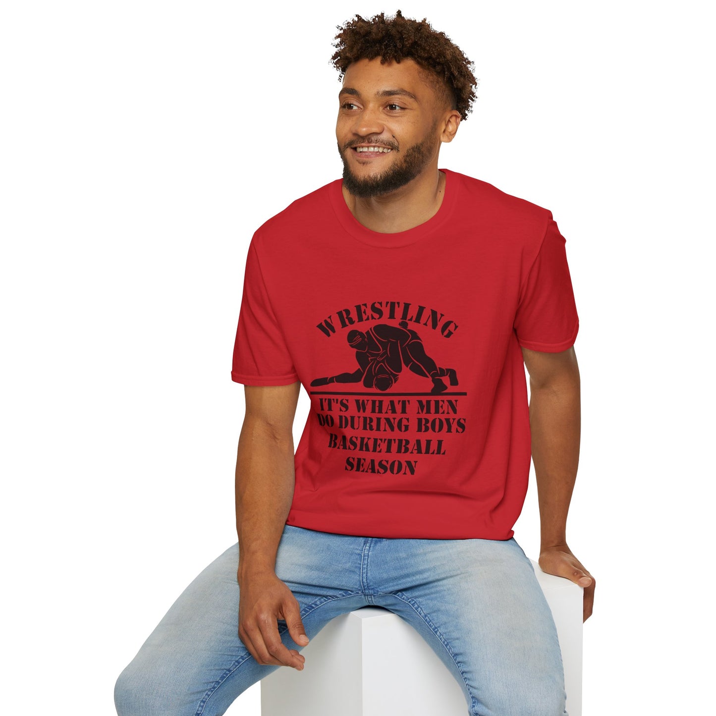 Wrestling Tee — “Wrestling: It’s What Men Do During Boys Basketball Season” Graphic T-Shirt