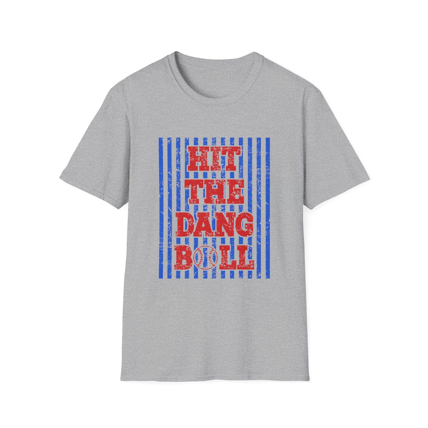 T-Shirt — "Hit The Dang Boll" Patriotic Striped Graphic Tee