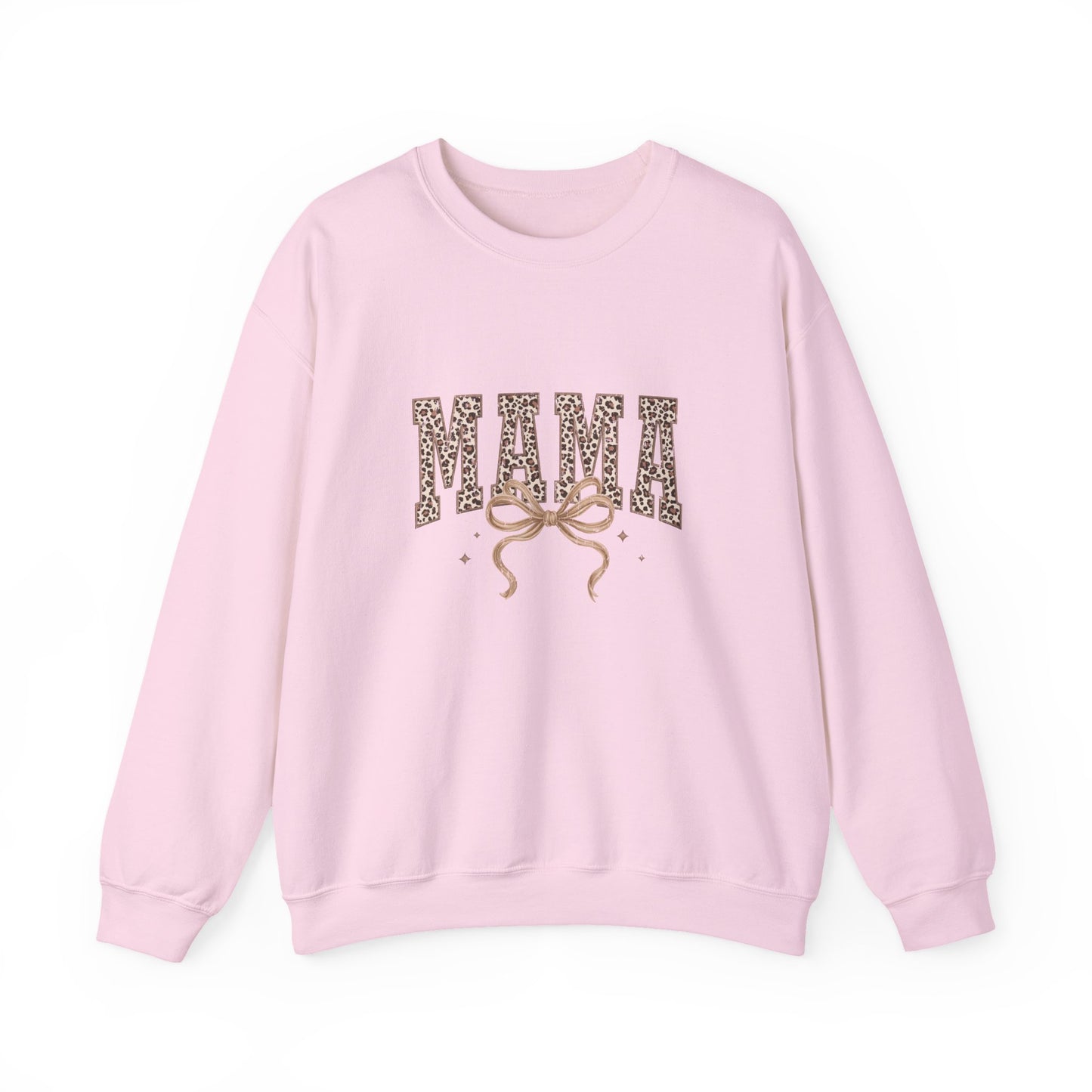 Mama Leopard Ribbon Crewneck Sweatshirt