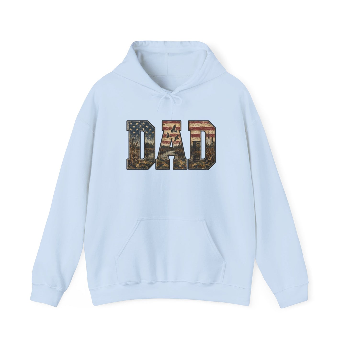 Dad Patriotic Flag Hoodie — American Flag 'DAD' Sweatshirt, Fathers Day Gift