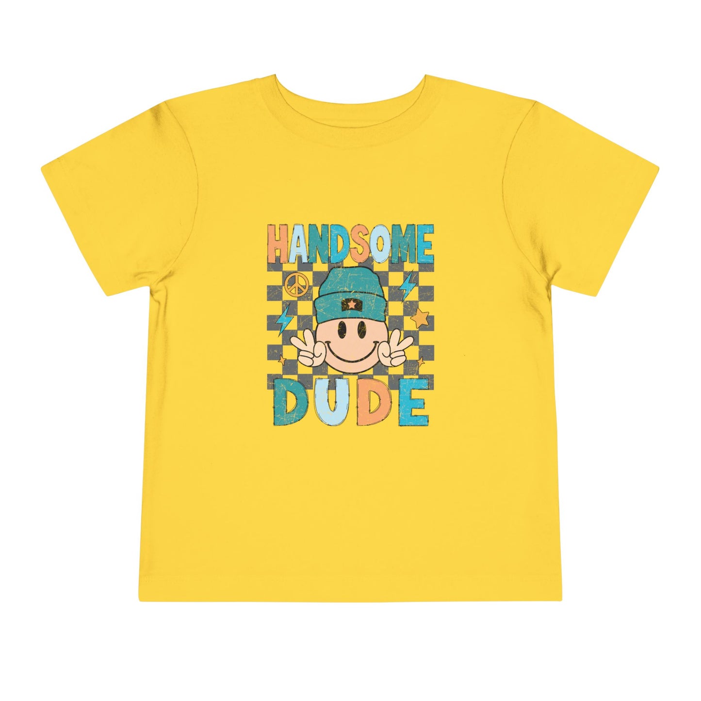 Handsome Dude Toddler Tee — Cute Checkered Baby Boy Shirt