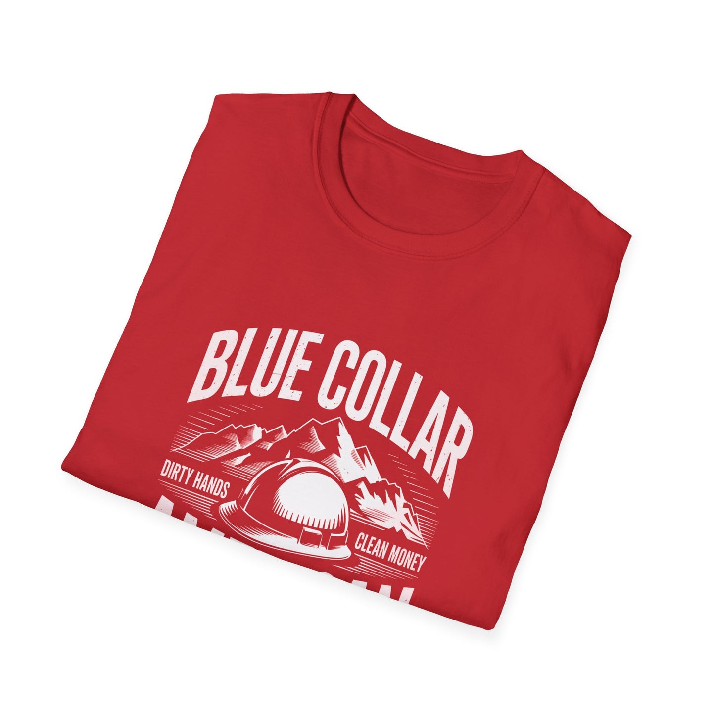 Blue Collar American T‑Shirt — Proud Worker Helmet Graphic