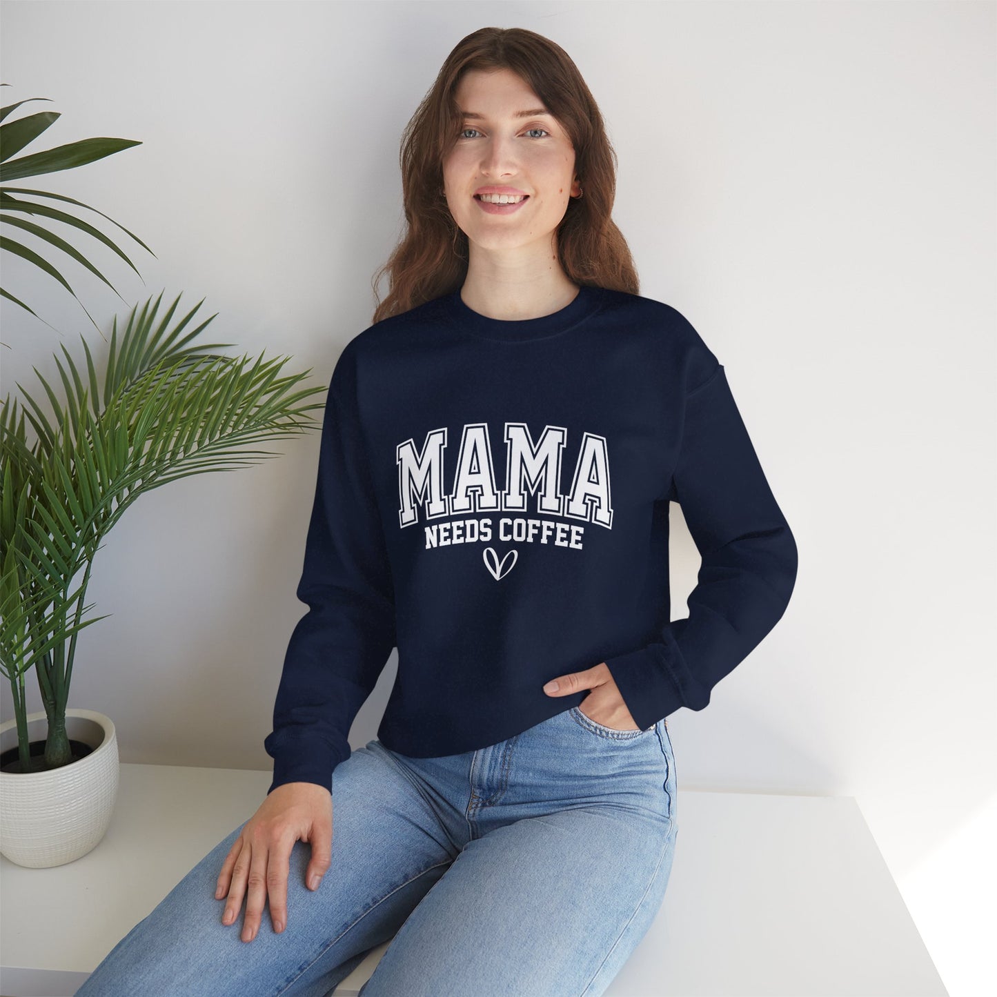 Mama Needs Coffee Sweatshirt — Cozy Mom Crewneck Gift