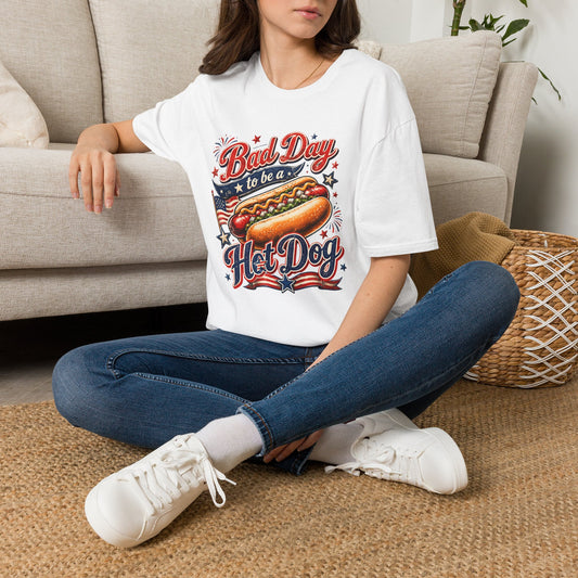 T-Shirt — “Bad Day to Be a Hot Dog” Patriotic Graphic Tee