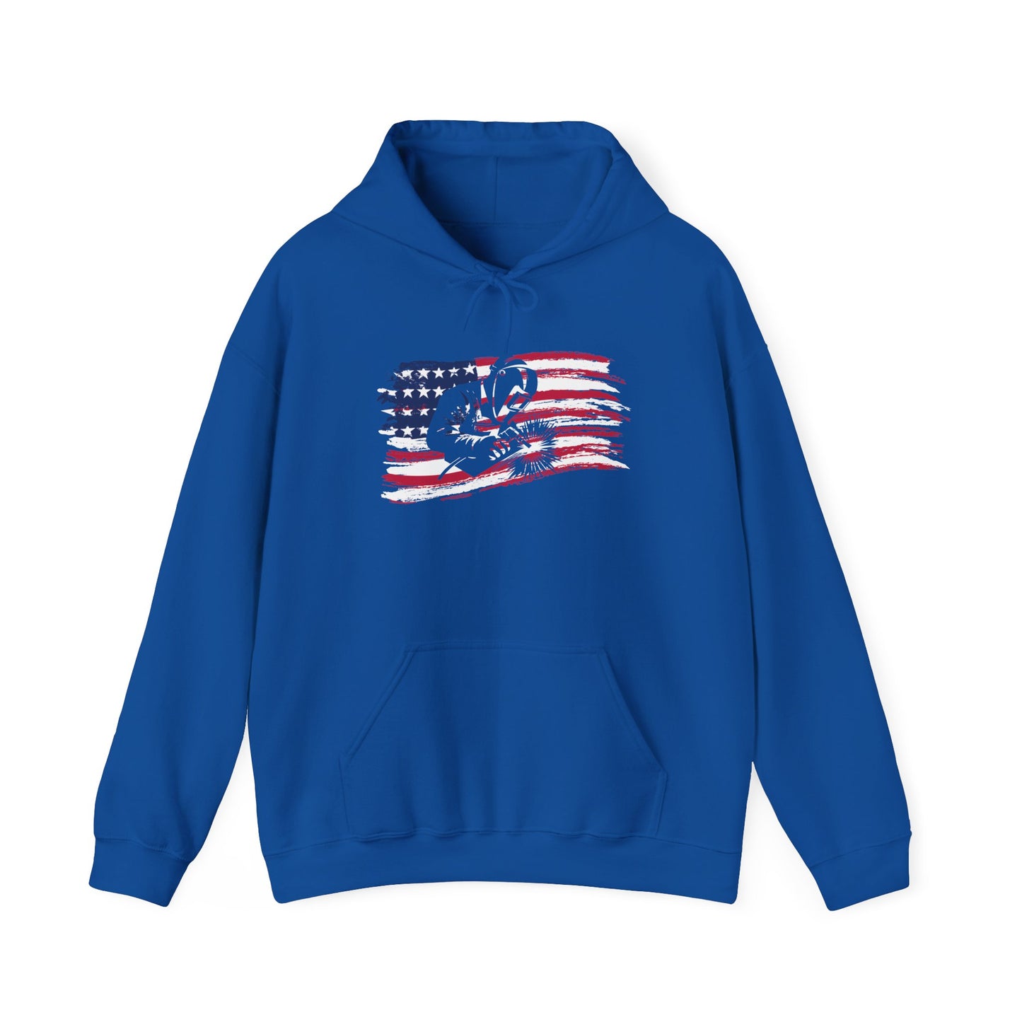 American Flag Paw Print Hoodie — Patriotic Dog Lover Sweatshirt