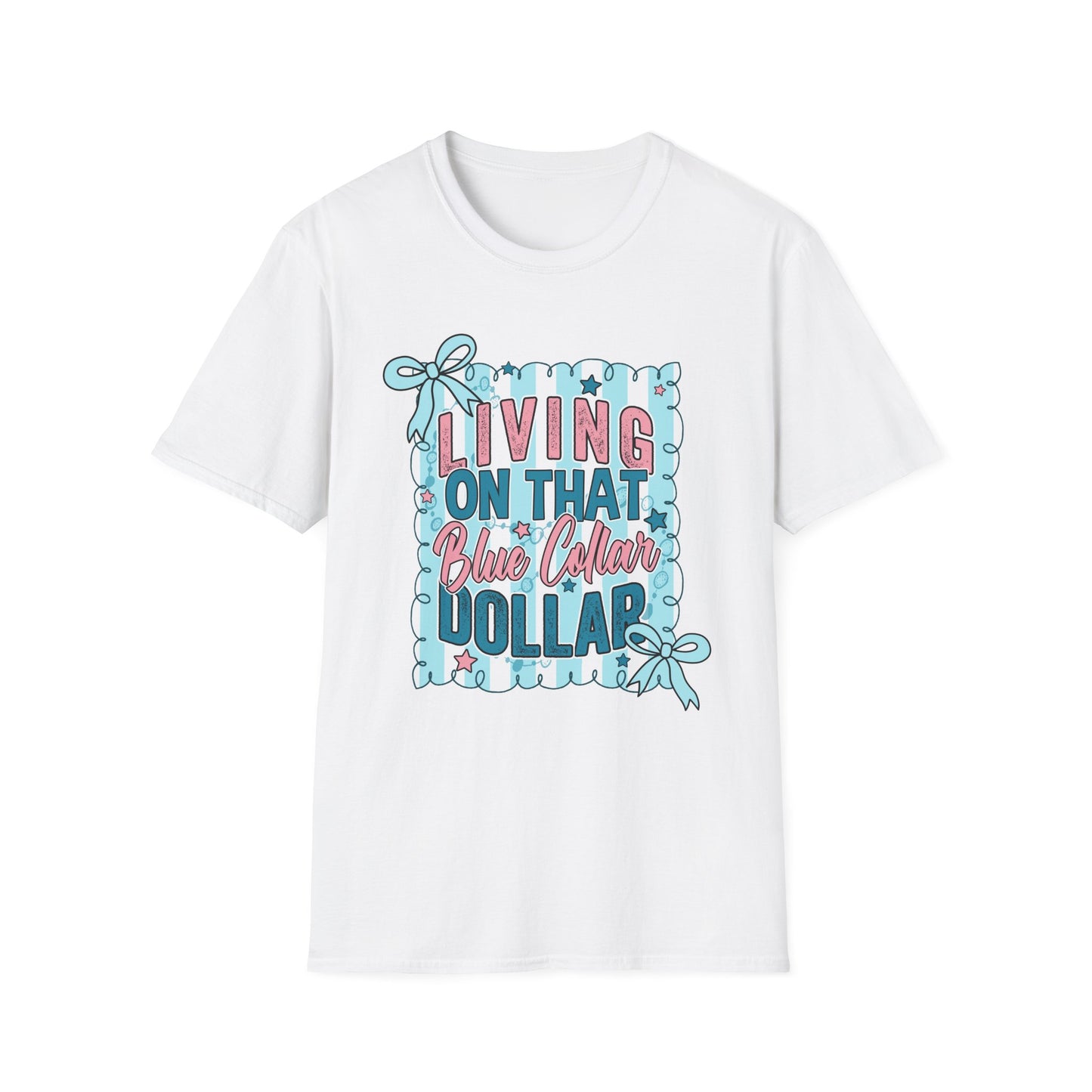 Living On That Blue Collar Dollar T-Shirt — Retro Workwear Graphic Tee