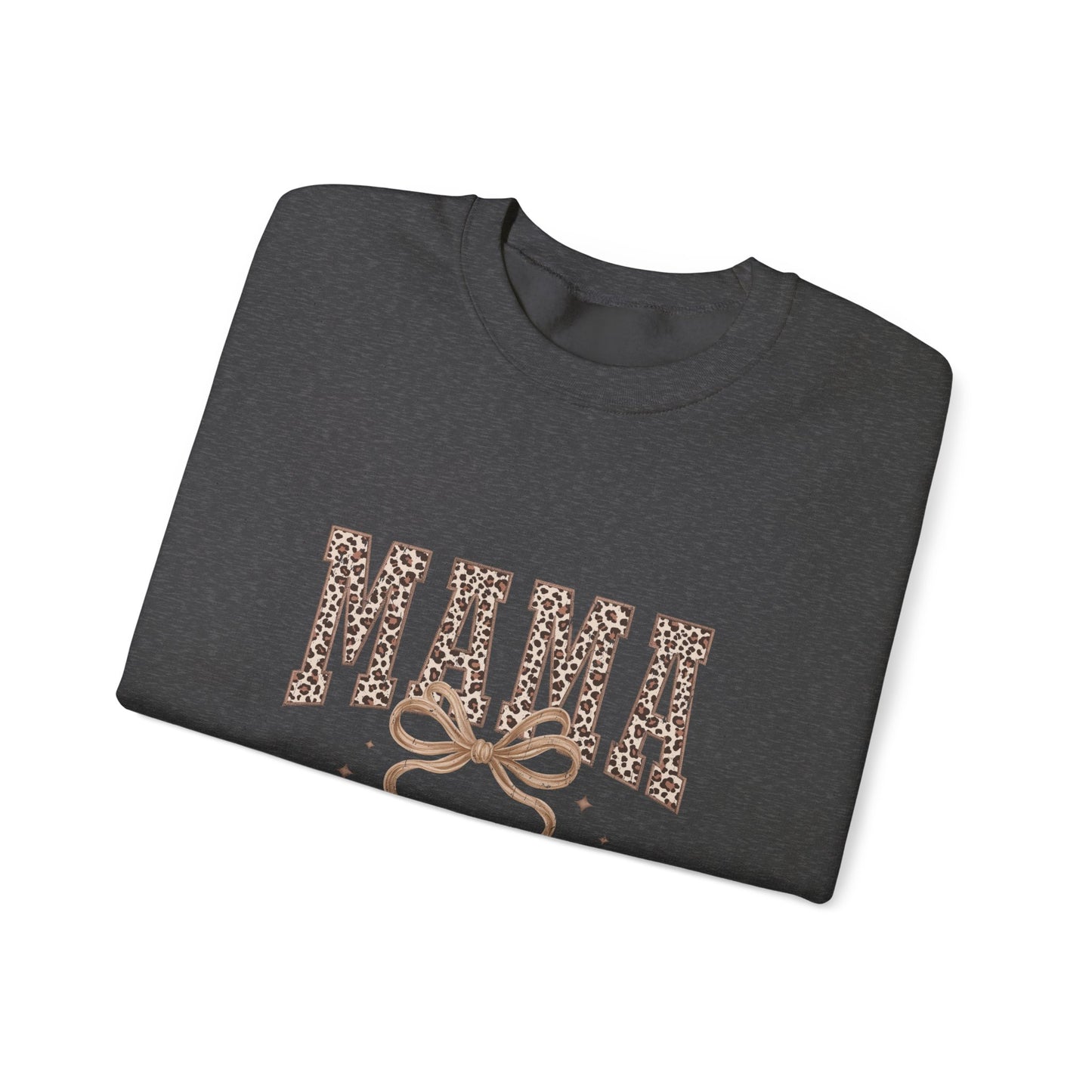 Mama Leopard Ribbon Crewneck Sweatshirt