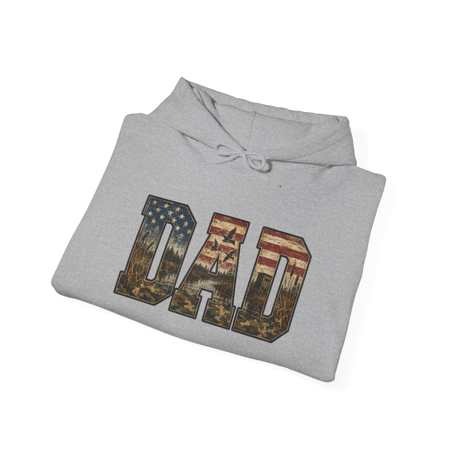 Dad Patriotic Flag Hoodie — American Flag 'DAD' Sweatshirt, Fathers Day Gift
