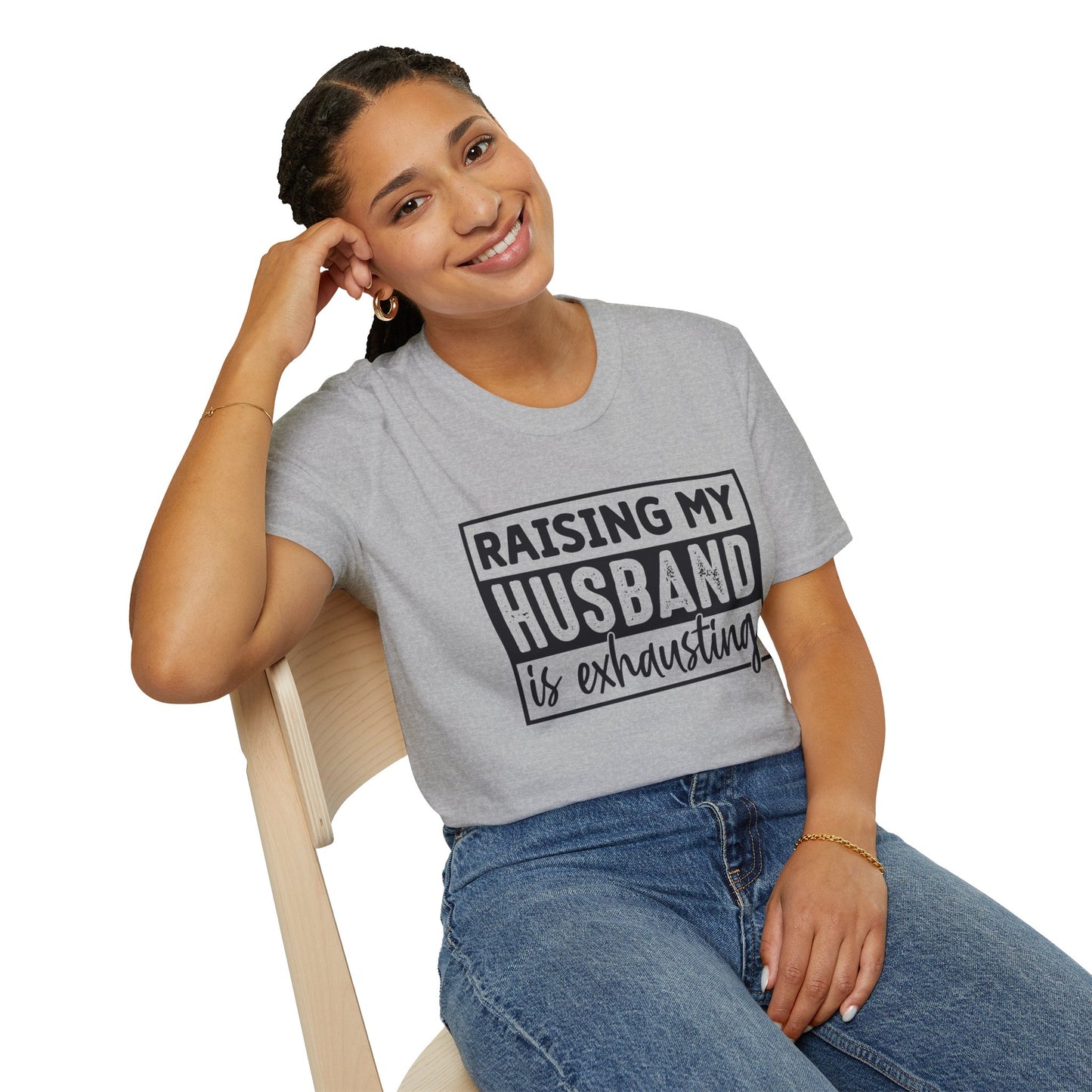 Raising My Husband Is Exhausting T-Shirt — Funny Mom Parenting Tee