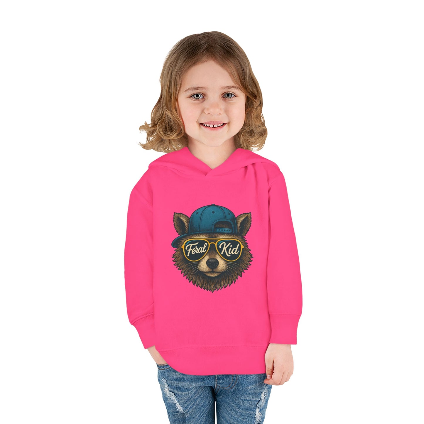 Toddler Hoodie — 'Forest Kid' Raccoon Graphic Kids Pullover