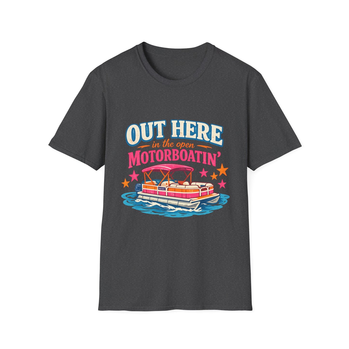 Motorboatin' T-Shirt — "Out Here in the Open" Retro Boat Graphic