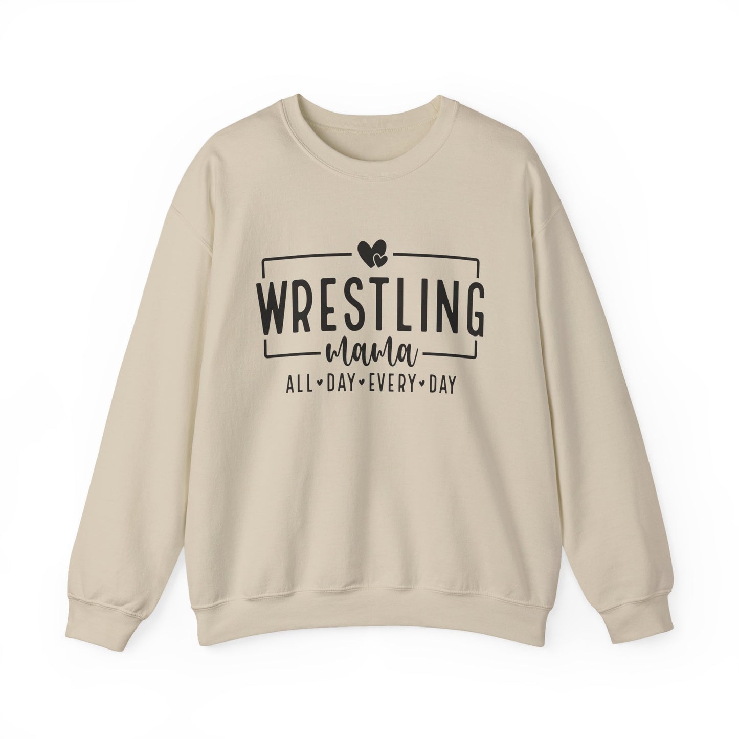 Wrestling Mama Sweatshirt — “Wrestling Mama All Day Every Day” Cozy Crewneck