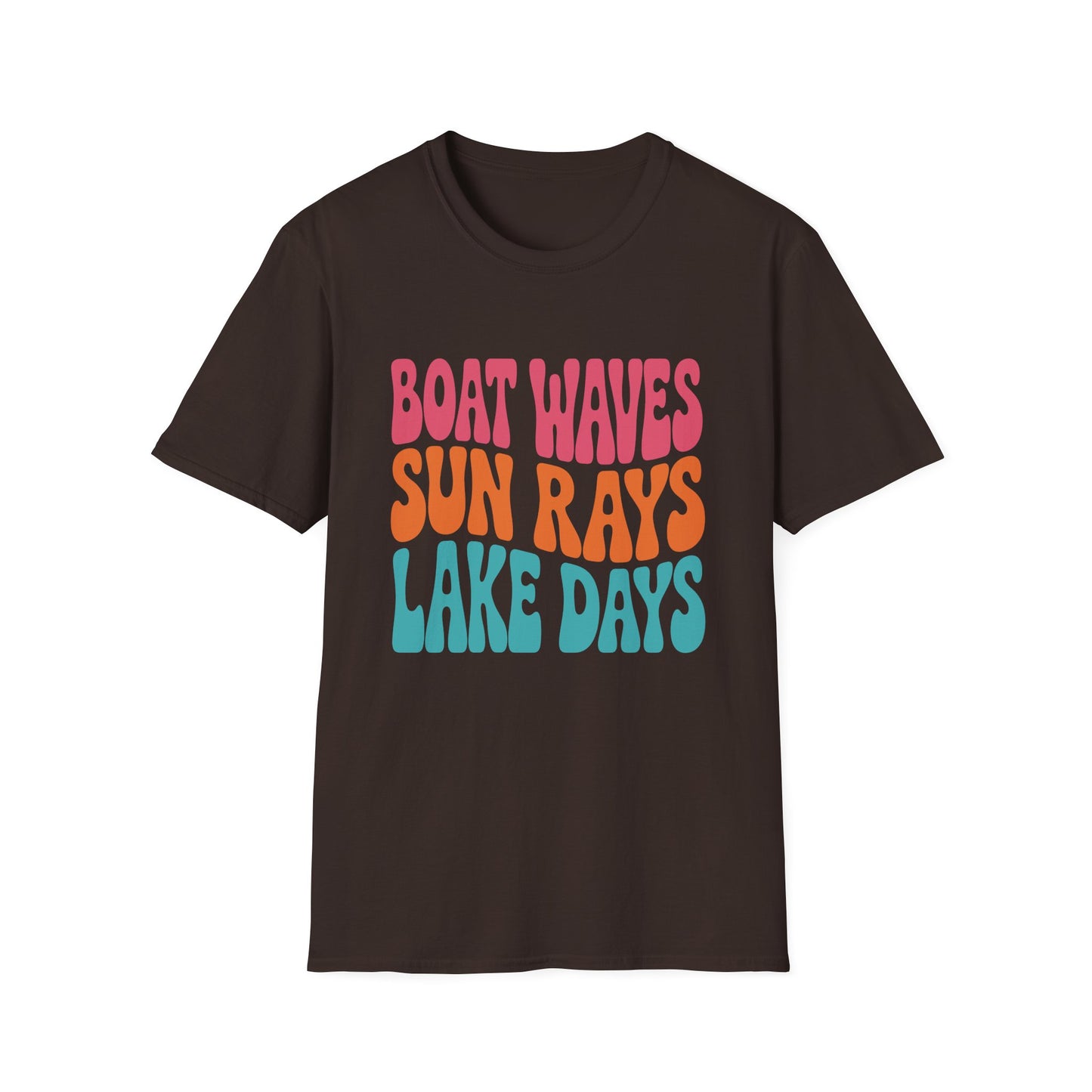 Boat Waves Sun Rays Lake Days T-Shirt — Retro Summer Lake Life Tee