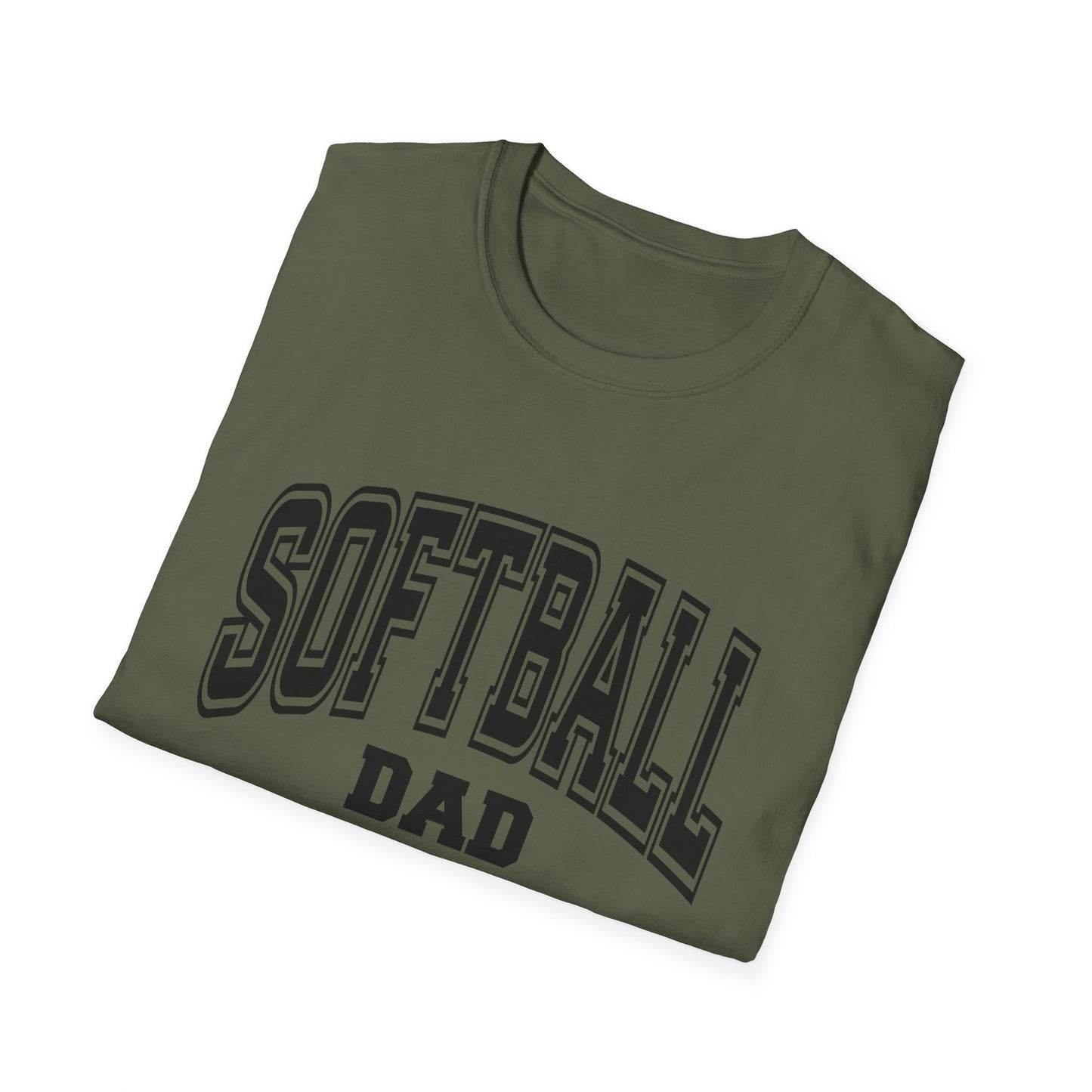 Softball Dad T-Shirt — Classic Varsity Baseball Style Tee for Proud Parents
