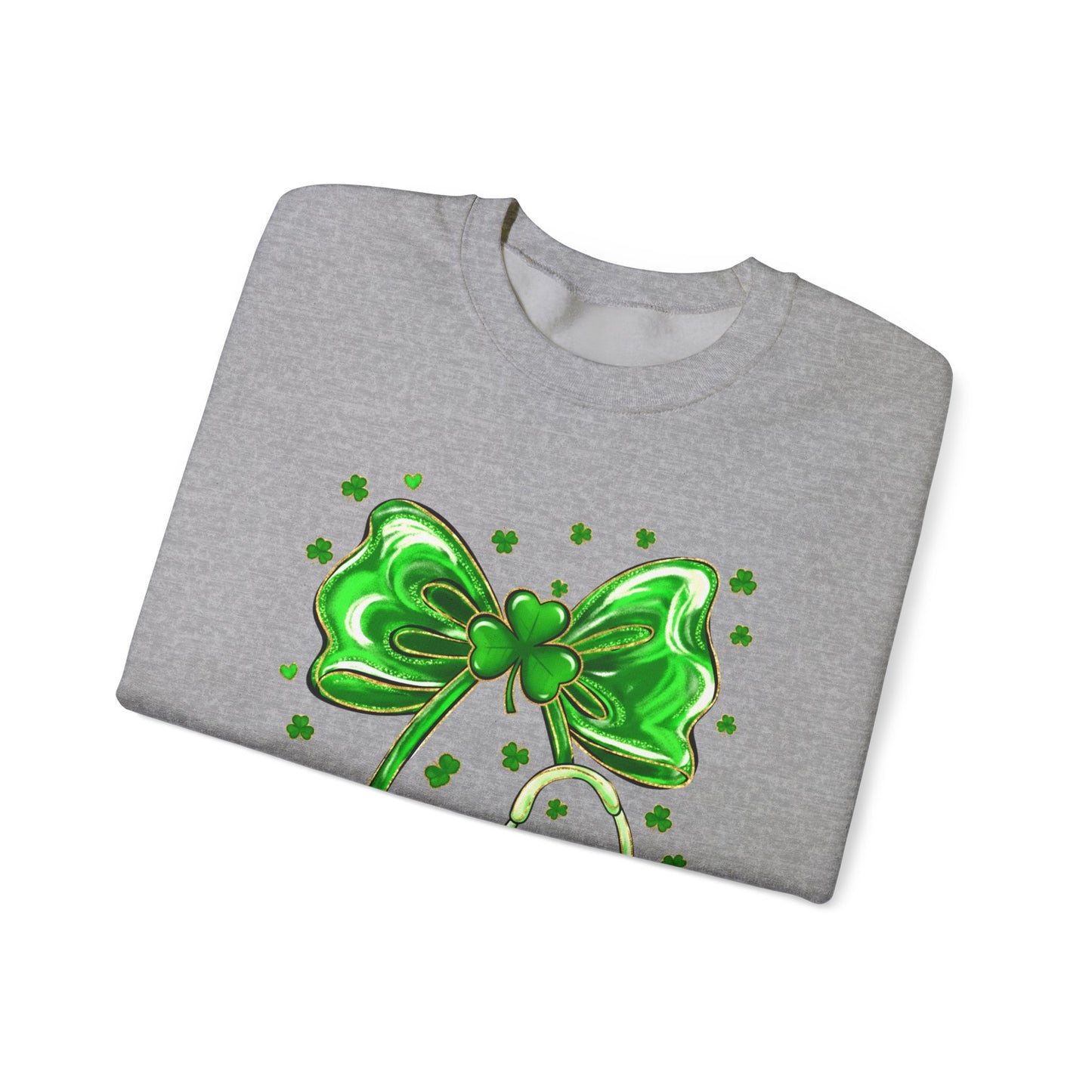 St. Patrick's Green Shamrock Bow Sweatshirt