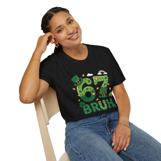 St. Patrick's '67 Bruh' T-Shirt – Lucky Shamrock Birthday Tee