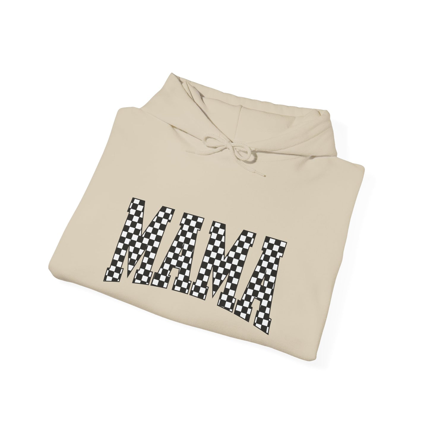 Mama Checkerboard Hoodie - Graphic 'MAMA' Pullover for Moms, Mother's Day Gift