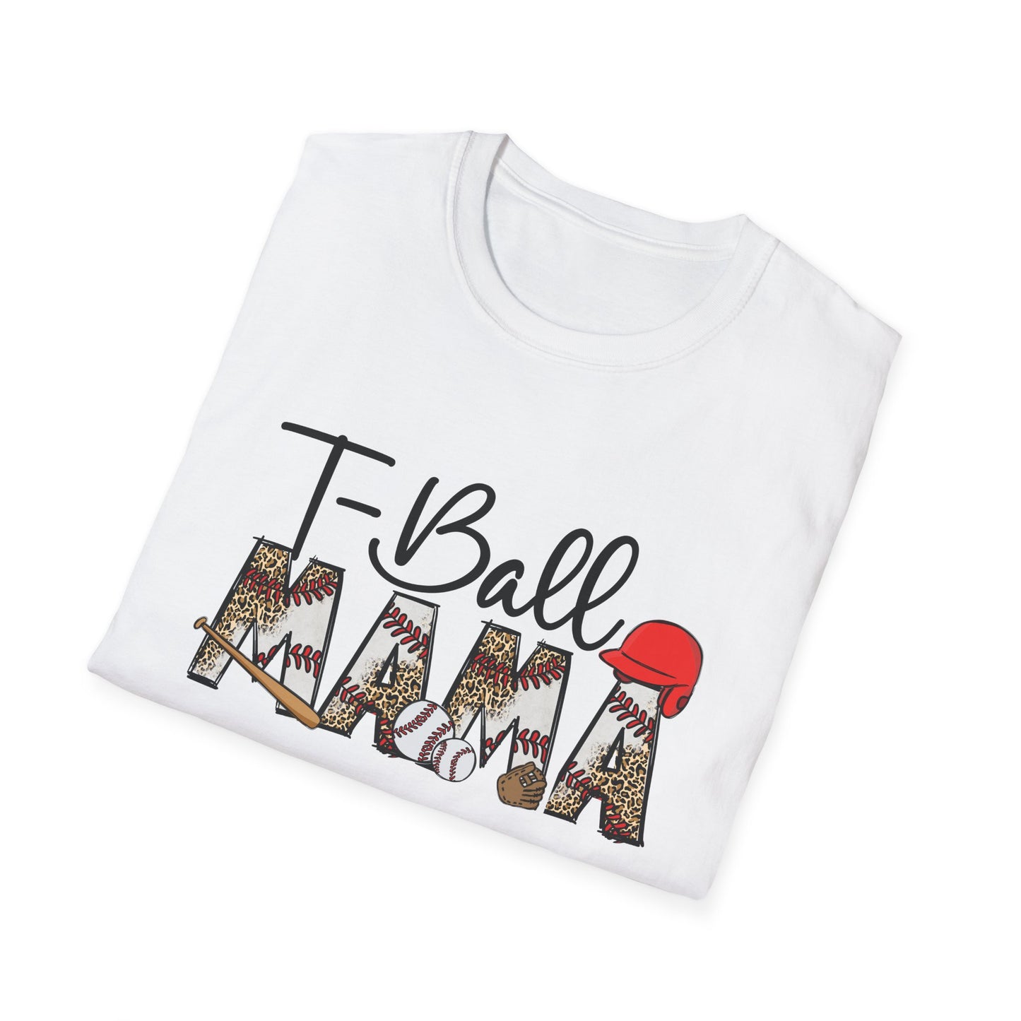 T‑Ball Mama T-Shirt — Cute Floral Baseball Mom Tee