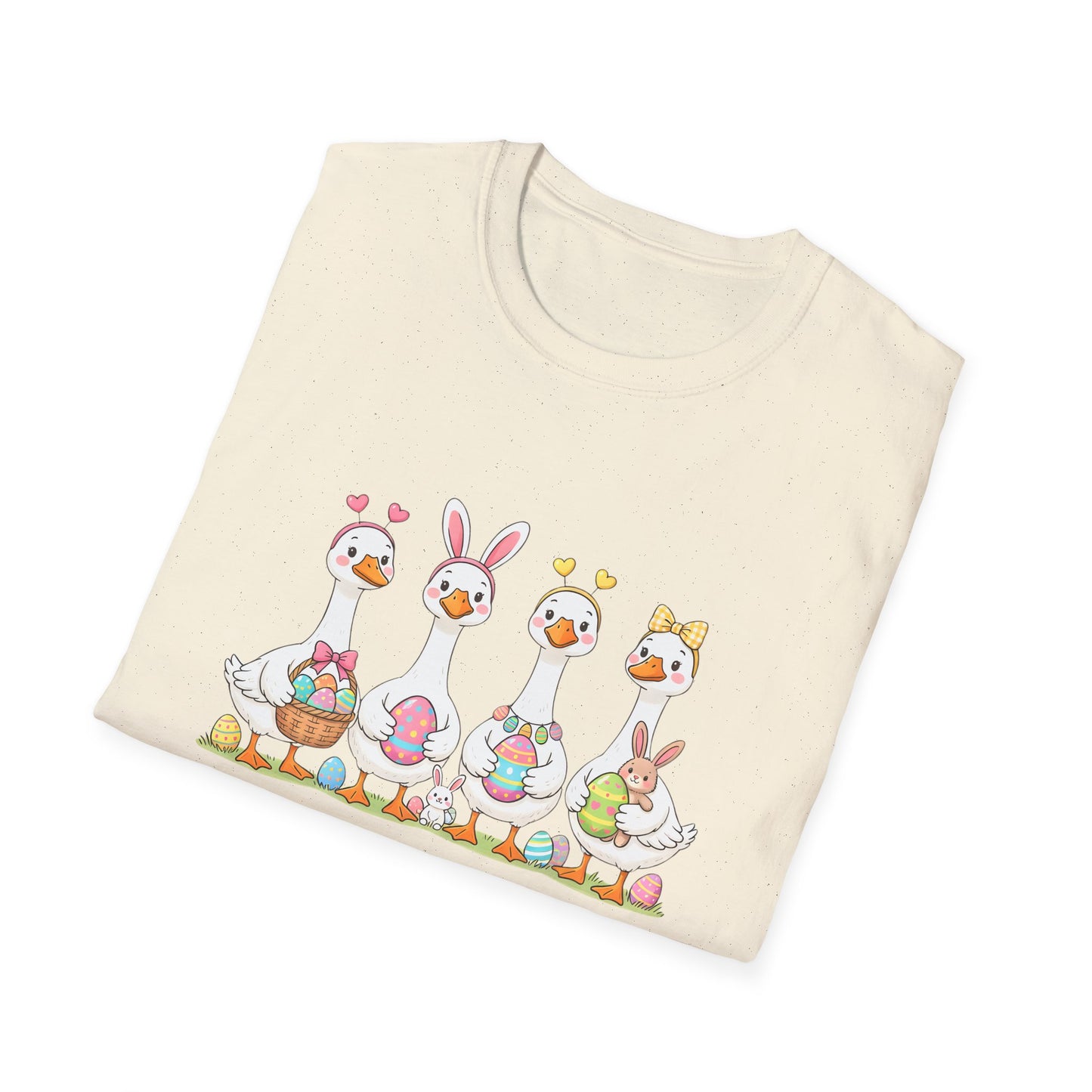 Easter Geese T-Shirt — Cute Cartoon Geese Holding Easter Eggs