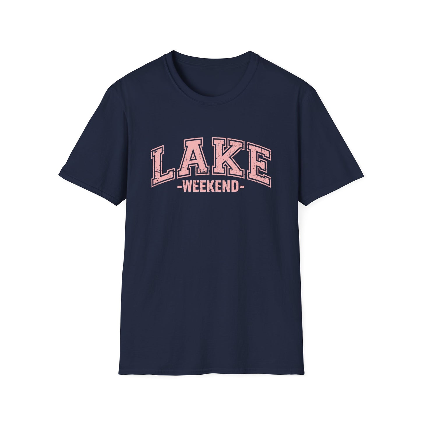 Lake Weekend T-Shirt — Retro Pink Graphic Tee for Relaxed Getaways