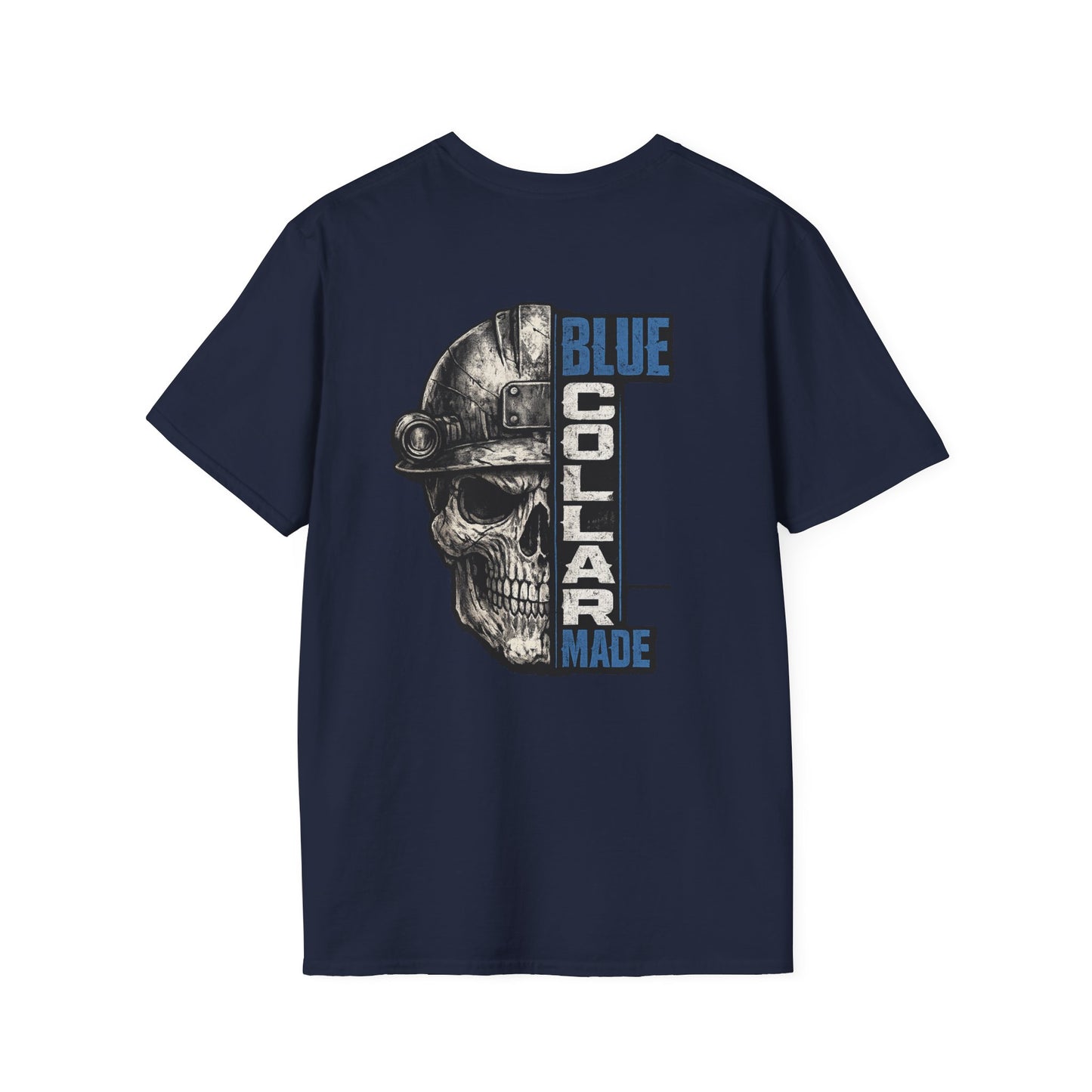 Blue Collar Made T-Shirt — Skull Hardhat Workwear Tee