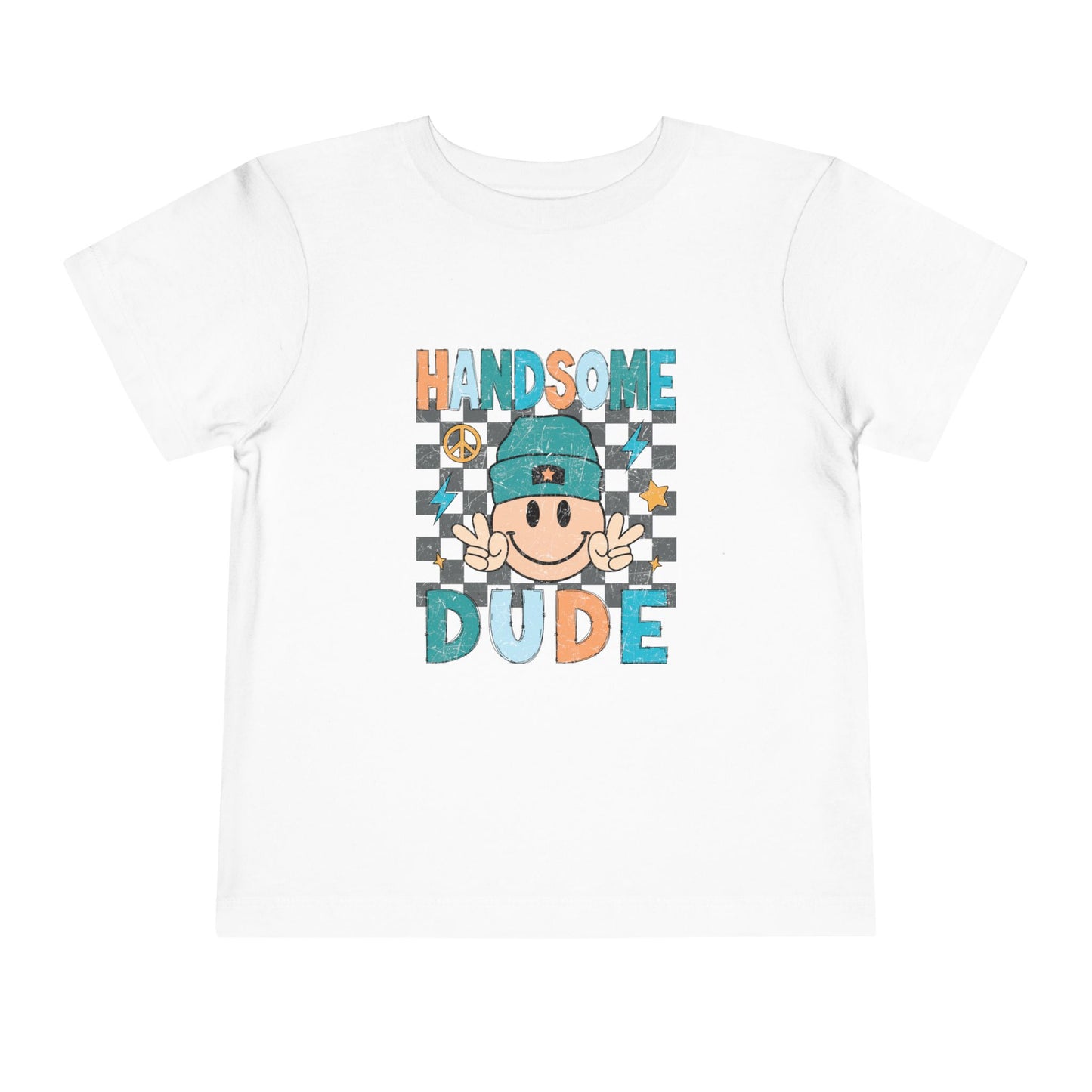 Handsome Dude Toddler Tee — Cute Checkered Baby Boy Shirt