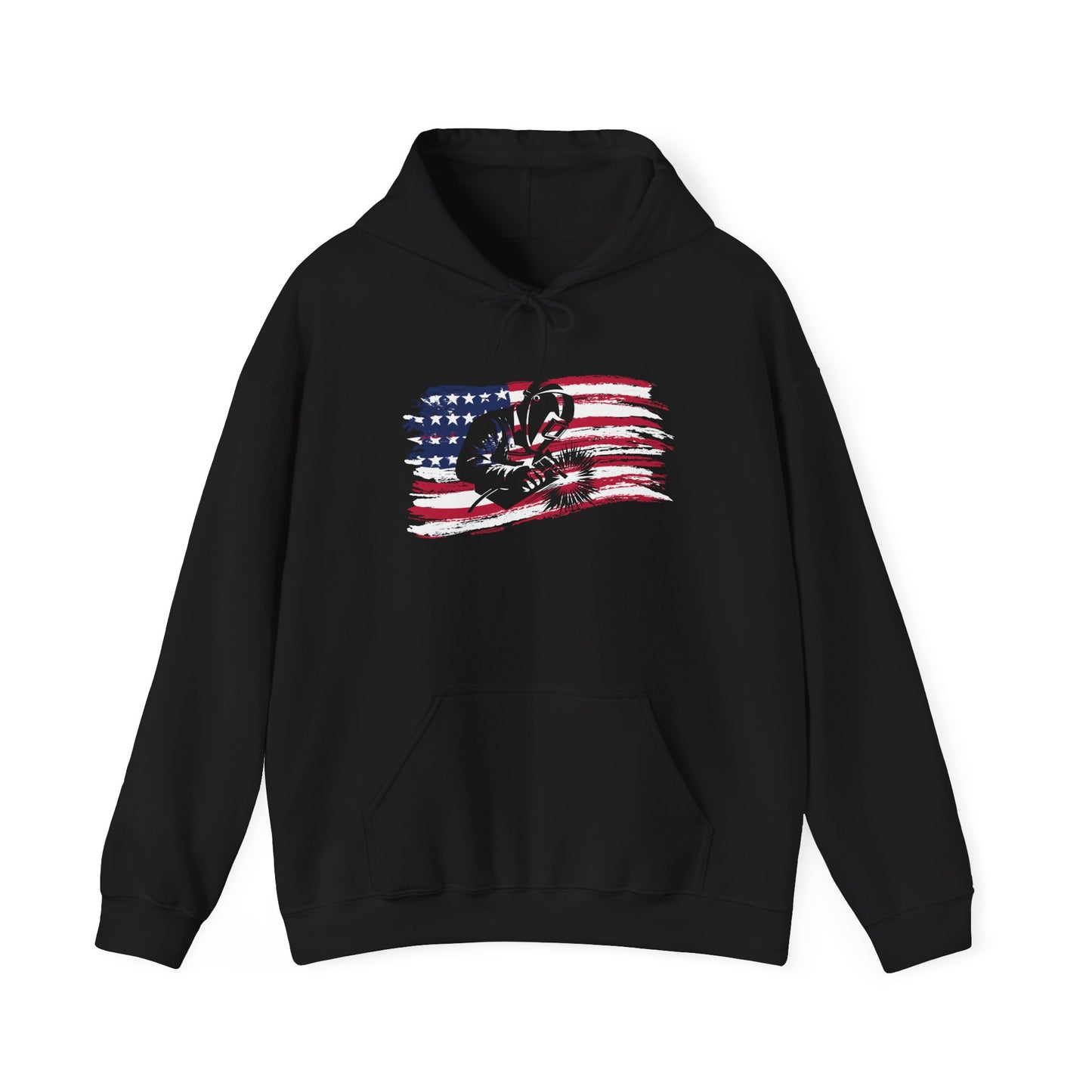 American Flag Paw Print Hoodie — Patriotic Dog Lover Sweatshirt