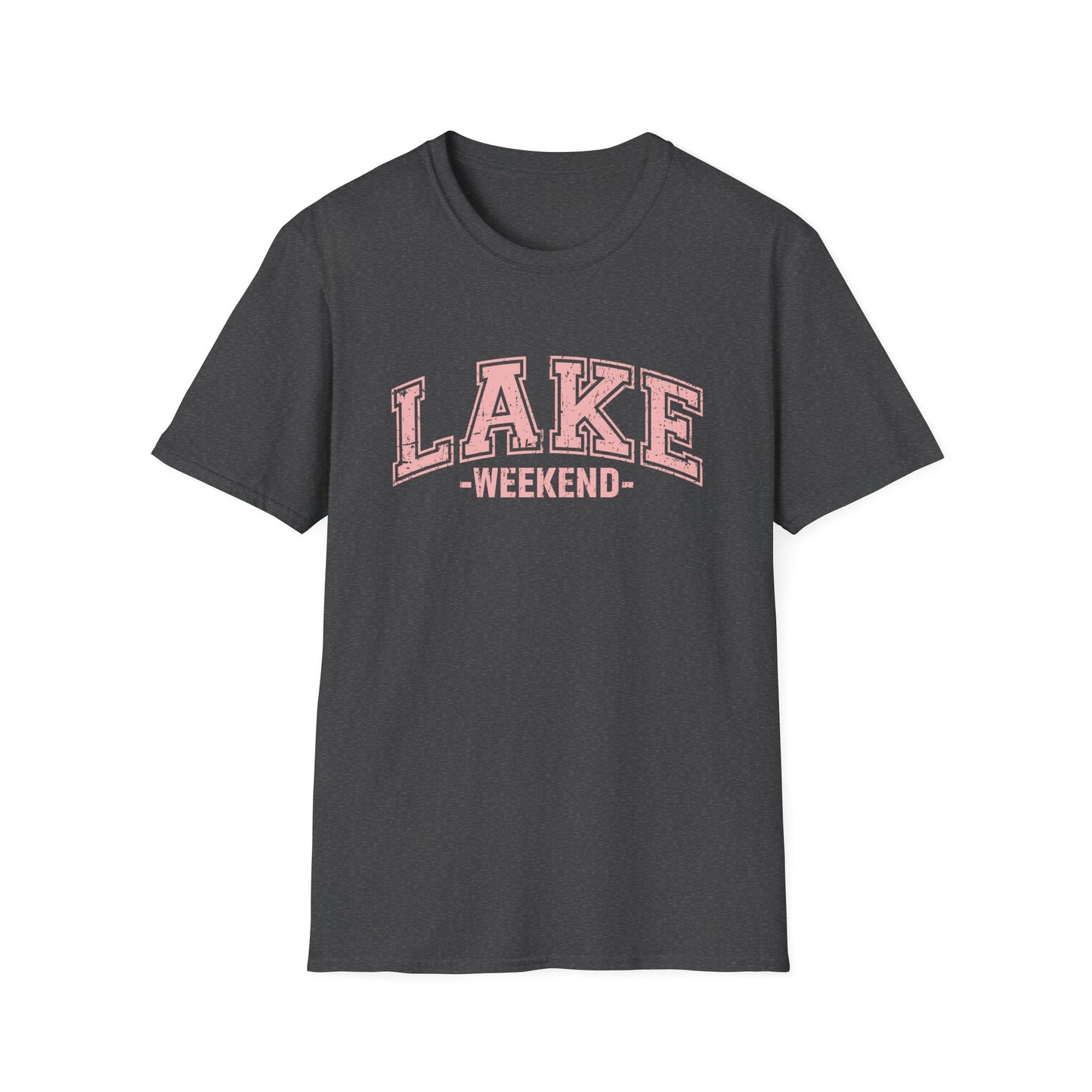 Lake Weekend T-Shirt — Retro Pink Graphic Tee for Relaxed Getaways
