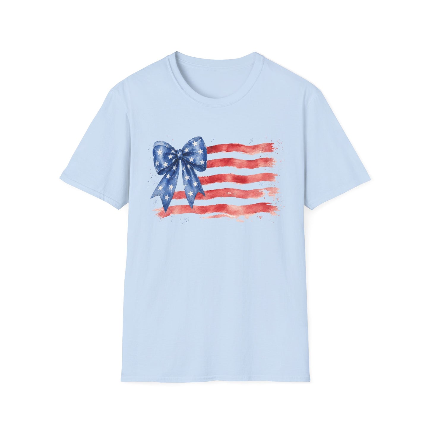 American Flag Bow T-Shirt — Patriotic Fourth of July Tee