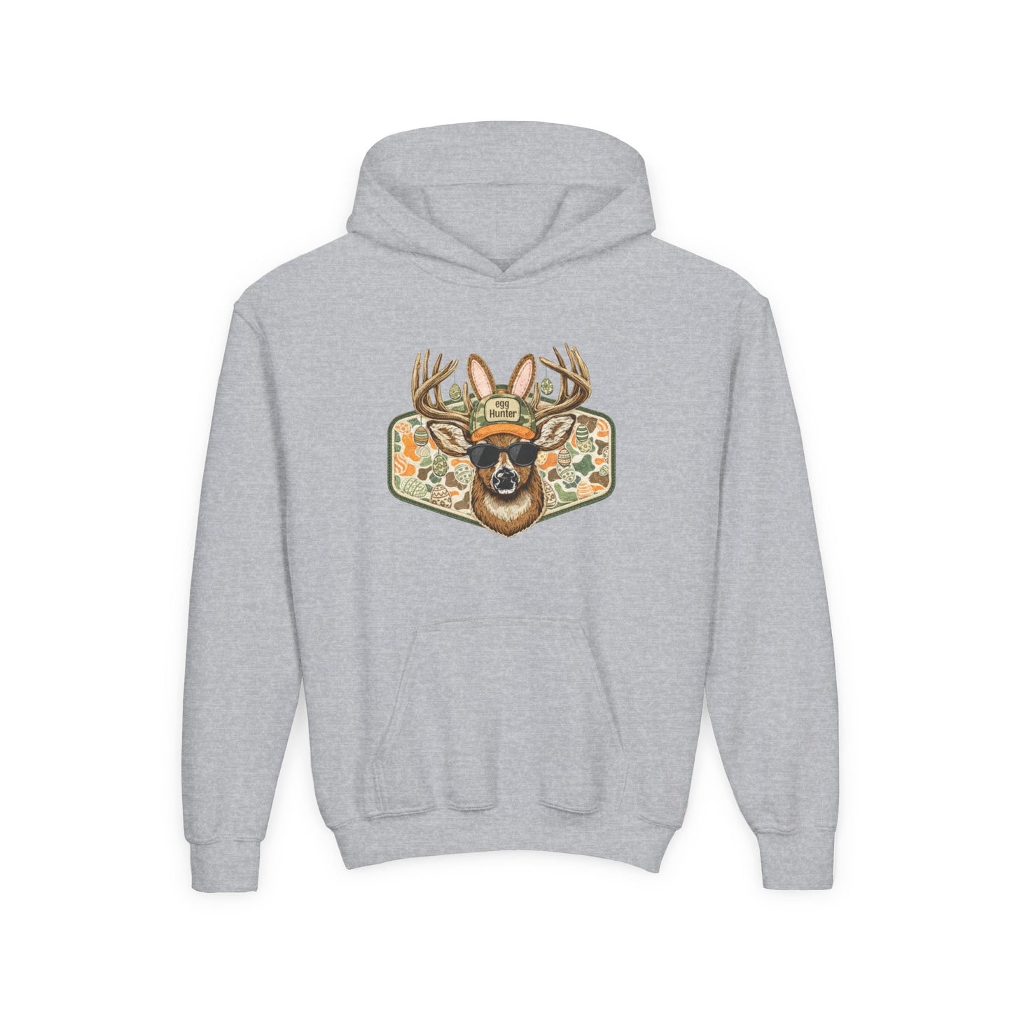 Youth Deer Camo Hoodie — Cool Buck Graphic Hooded Sweatshirt for Kids