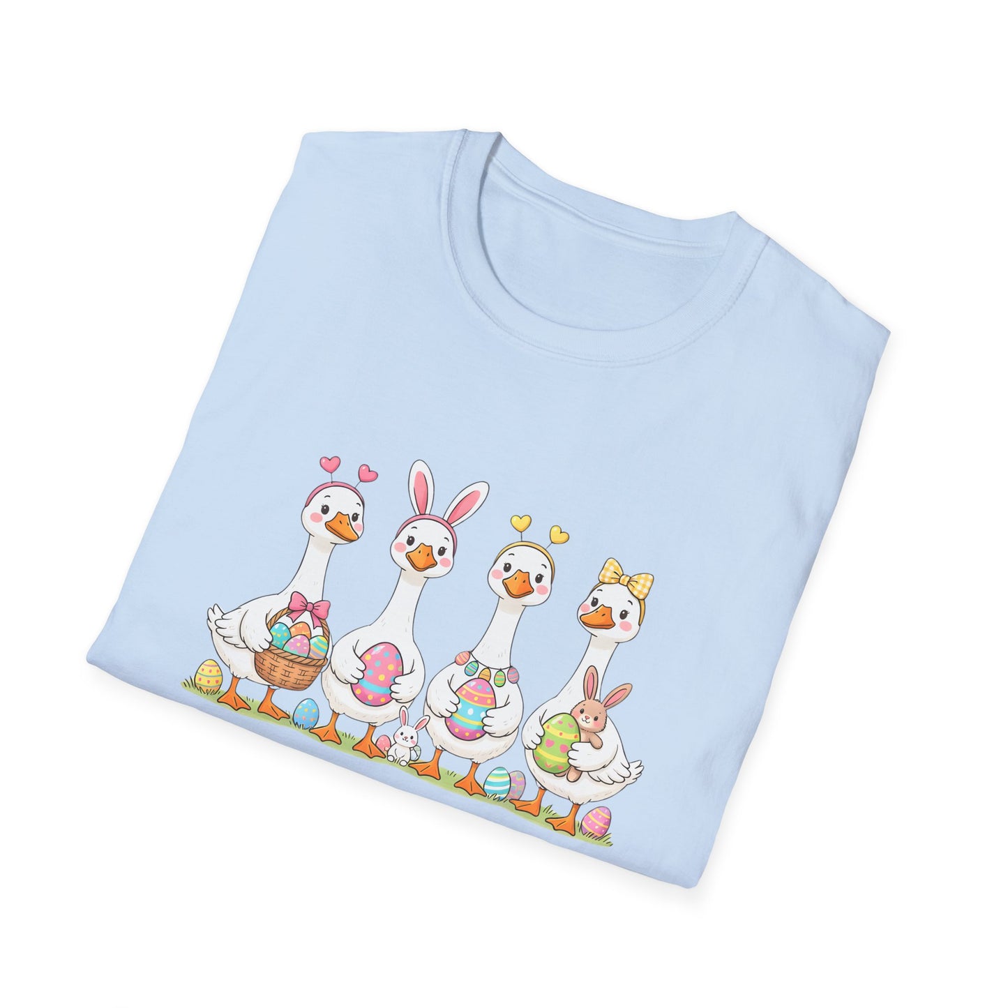 Easter Geese T-Shirt — Cute Cartoon Geese Holding Easter Eggs