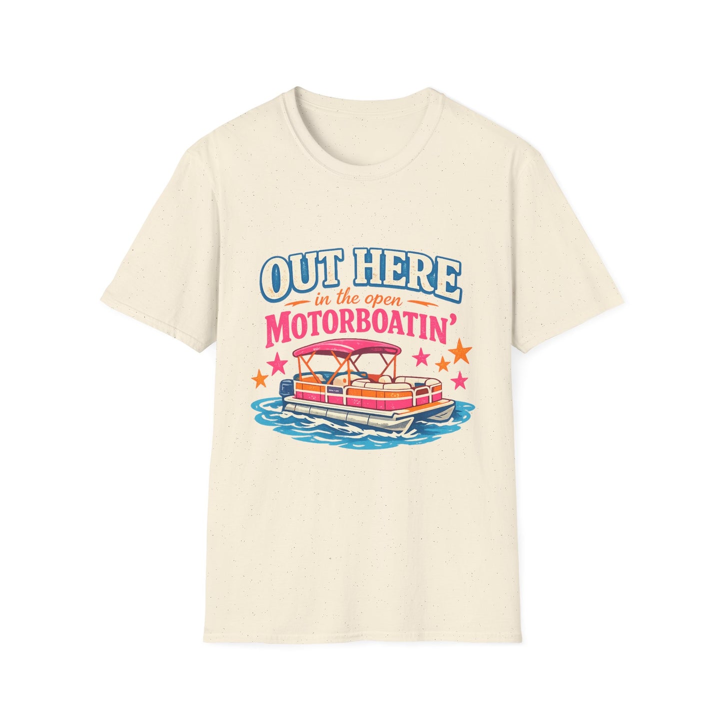 Motorboatin' T-Shirt — "Out Here in the Open" Retro Boat Graphic