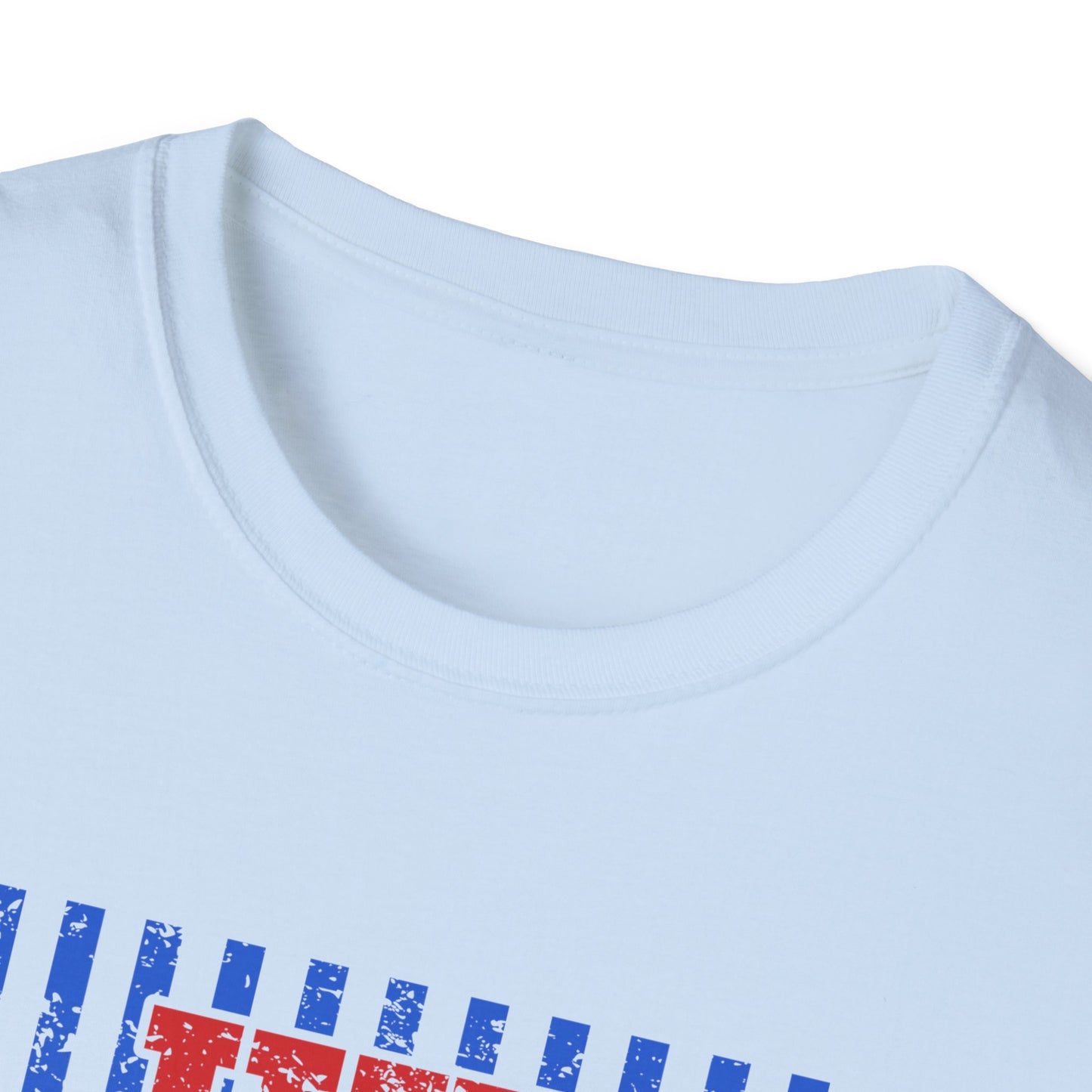 T-Shirt — "Hit The Dang Boll" Patriotic Striped Graphic Tee