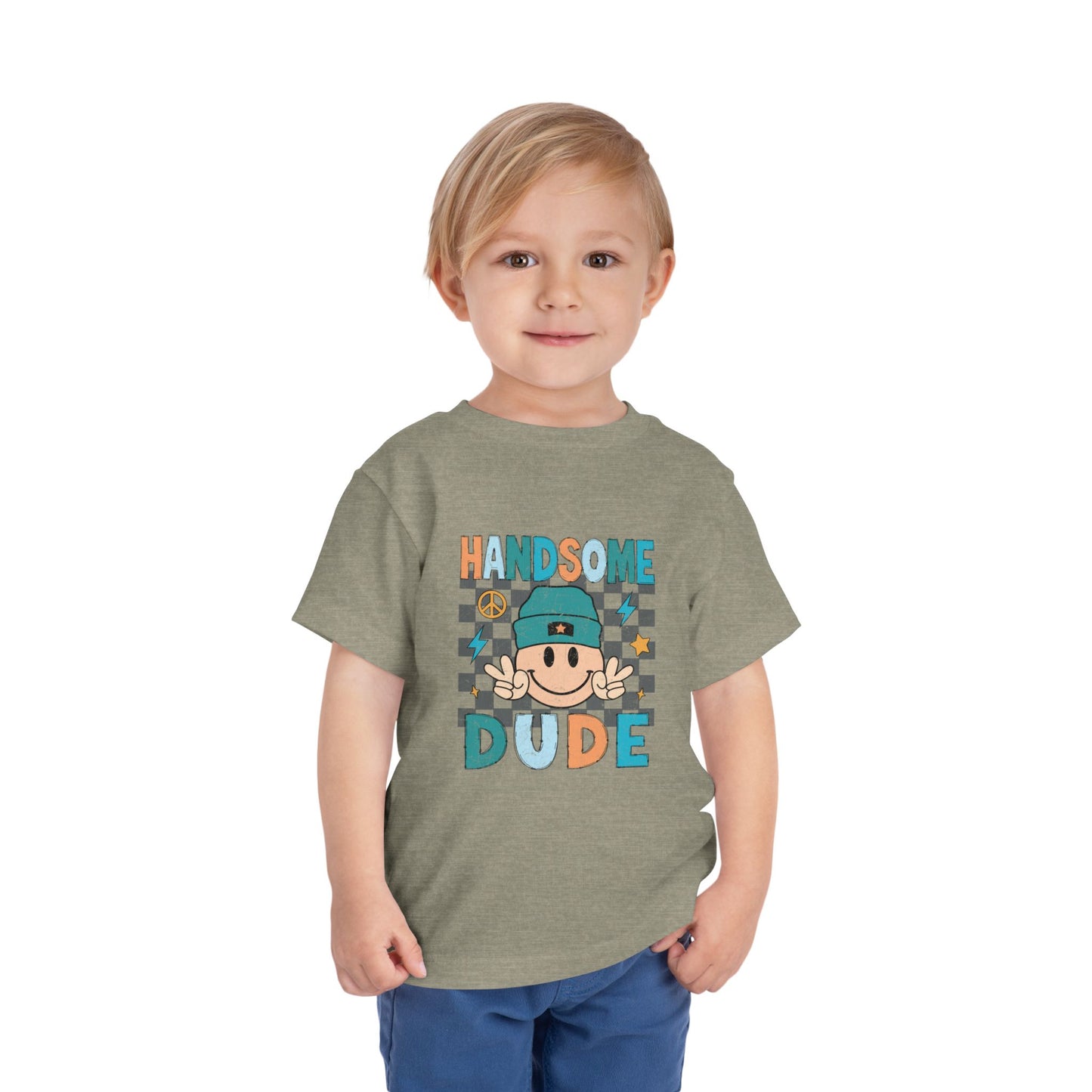 Handsome Dude Toddler Tee — Cute Checkered Baby Boy Shirt