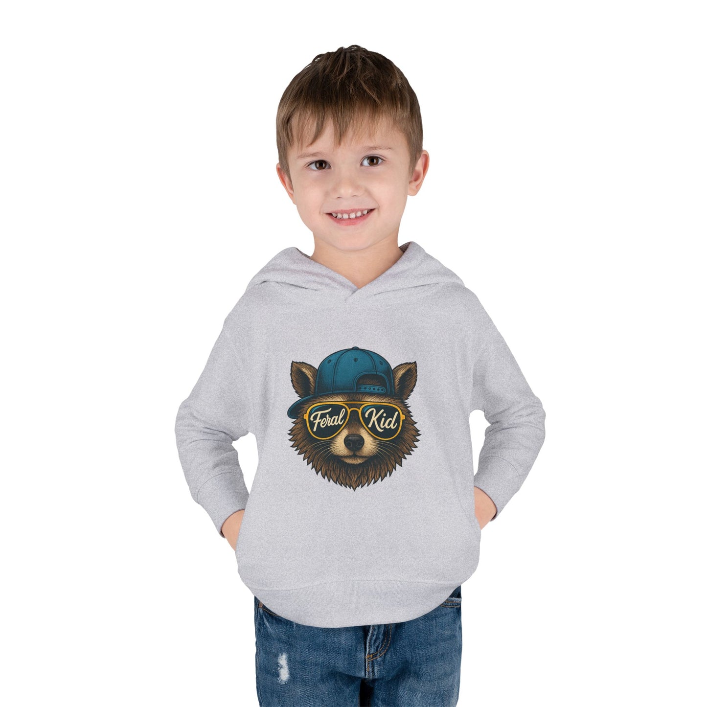 Toddler Hoodie — 'Forest Kid' Raccoon Graphic Kids Pullover