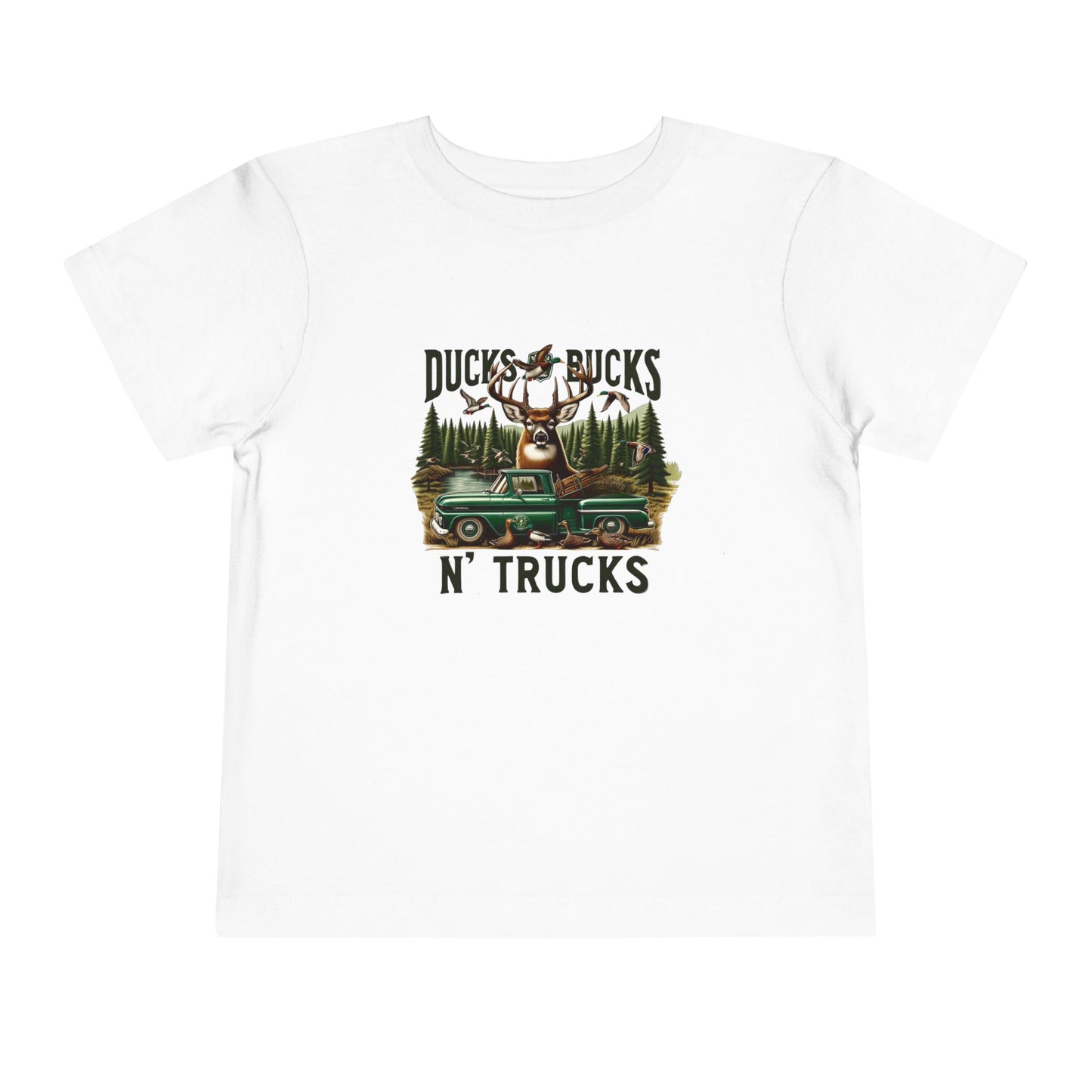 Ducks Bucks N' Trucks Toddler Tee - Cute Hunting Truck Graphic Shirt