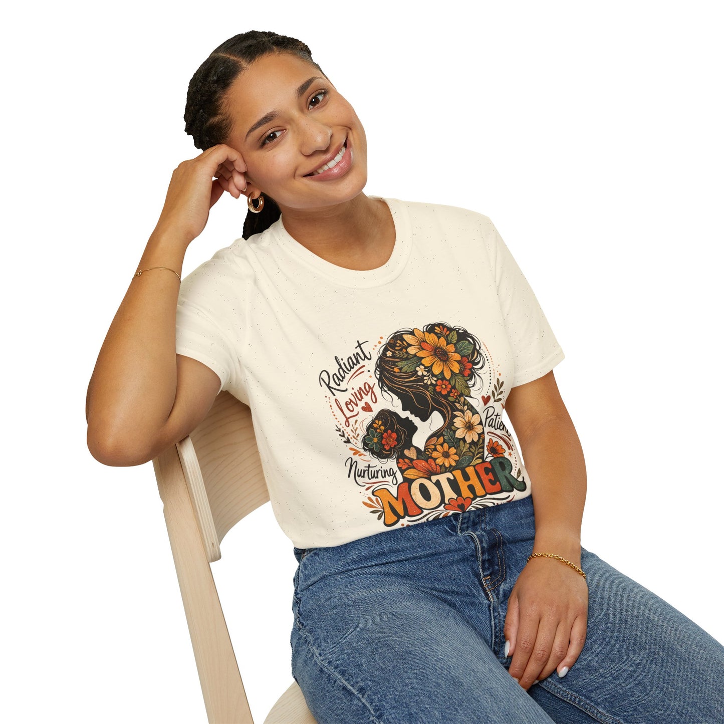 Mother Floral Silhouette T-Shirt — Radiant Loving Patient Design for Mom (Mother)