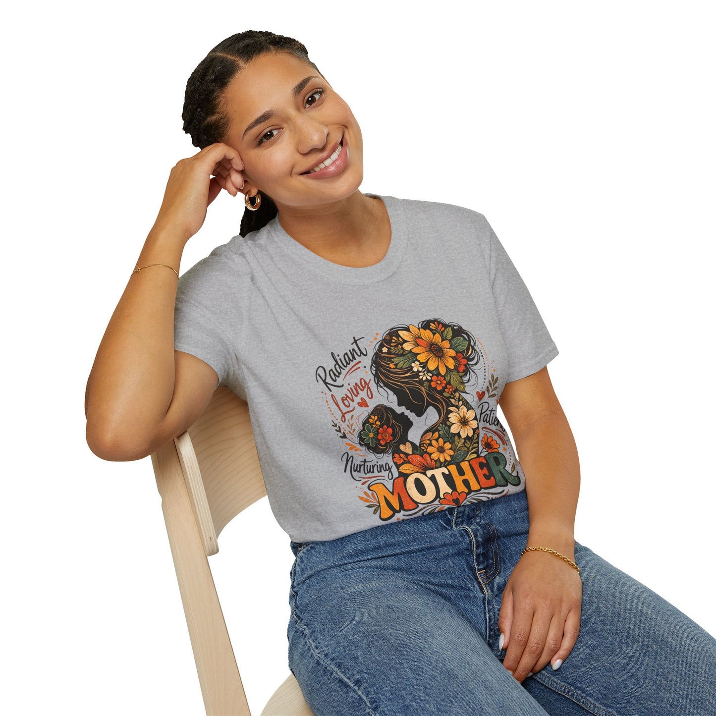 Mother Floral Silhouette T-Shirt — Radiant Loving Patient Design for Mom (Mother)