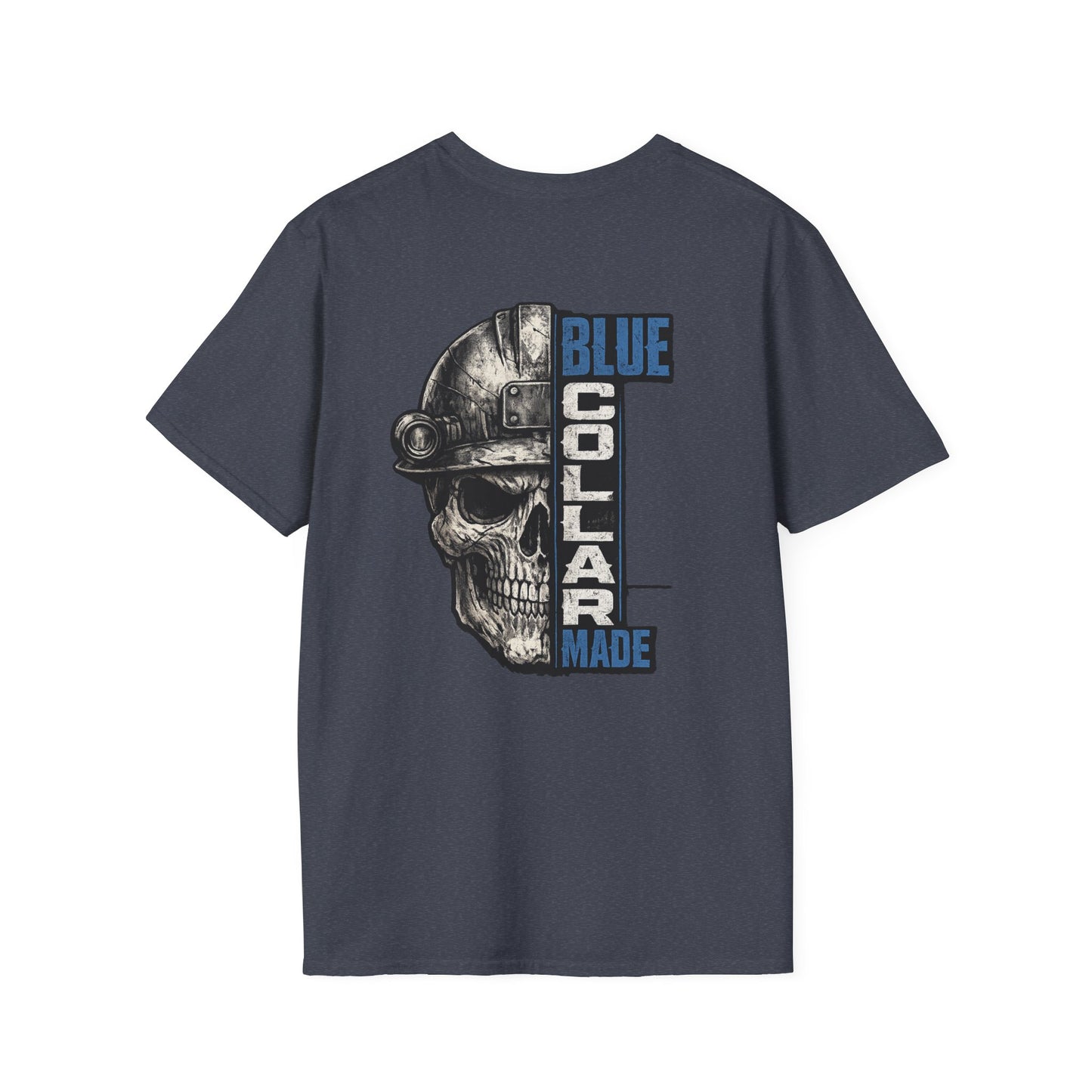 Blue Collar Made T-Shirt — Skull Hardhat Workwear Tee