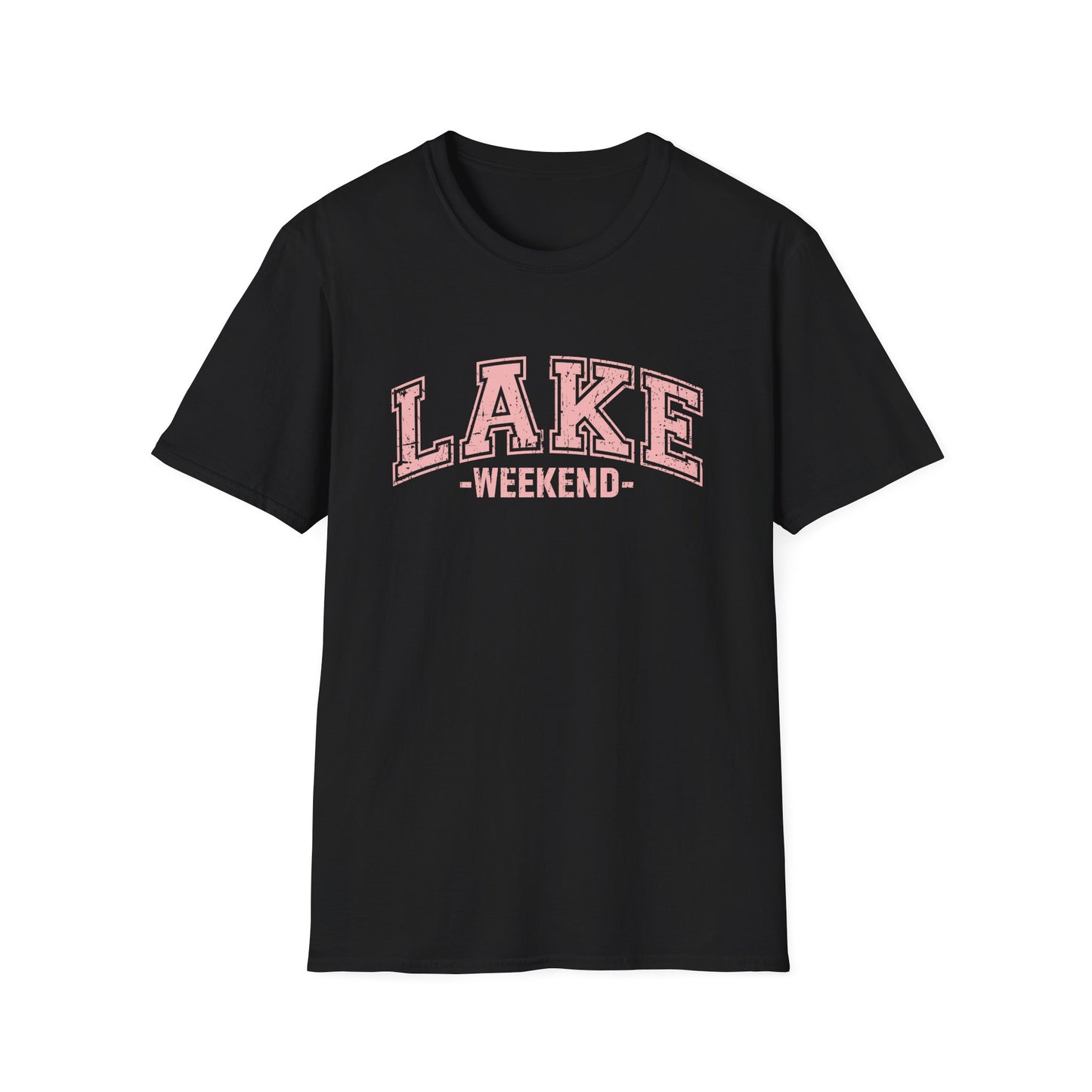 Lake Weekend T-Shirt — Retro Pink Graphic Tee for Relaxed Getaways