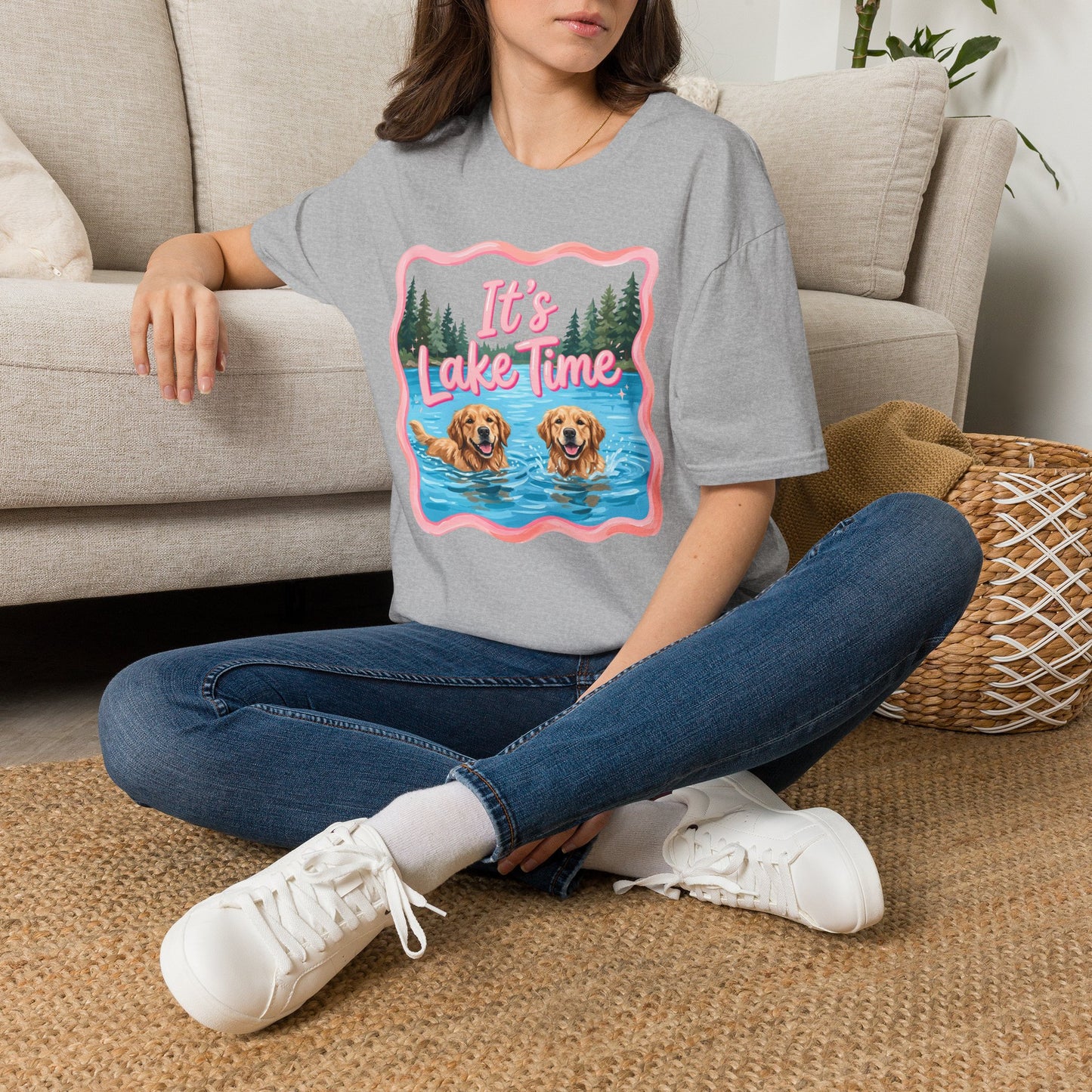 It's Lake Time T-Shirt — Cute Golden Retriever Lake Vibes Tee