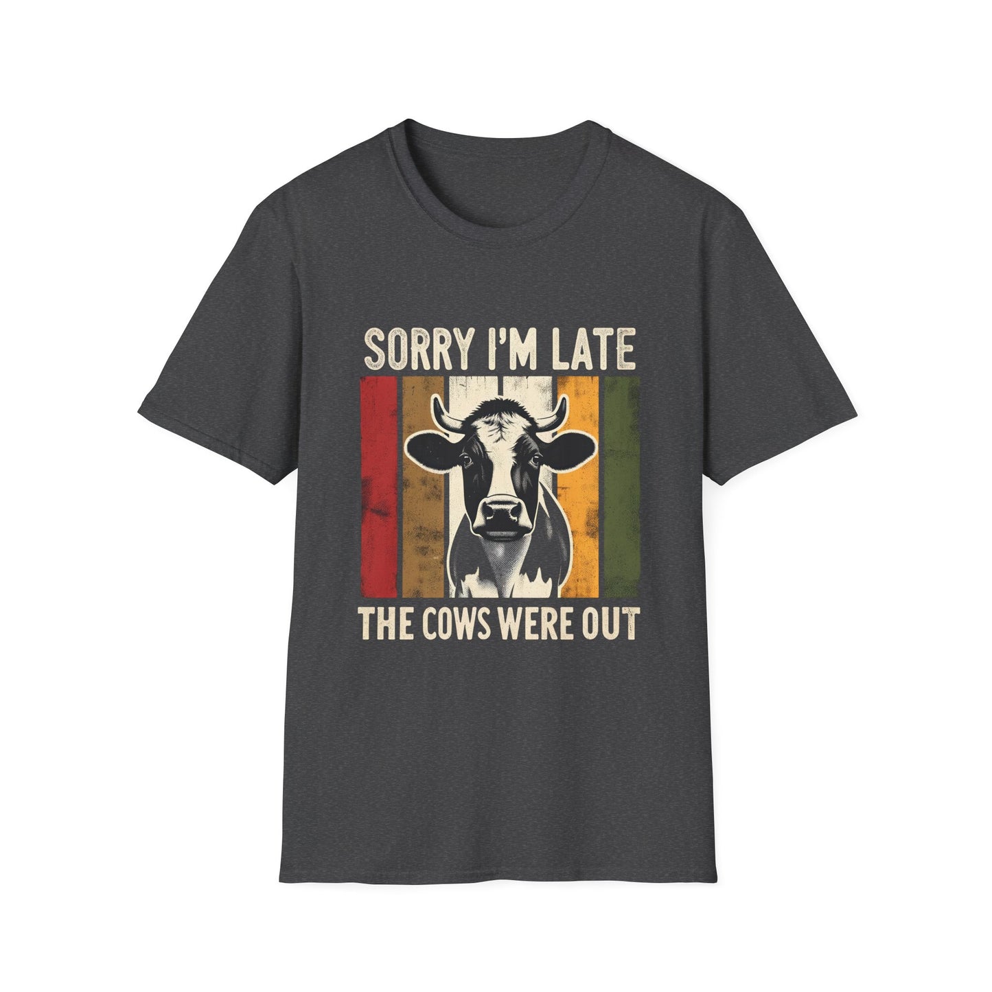 Sorry I'm Late The Cows Were Out T-Shirt — Vintage Cow Farm Animal Tee