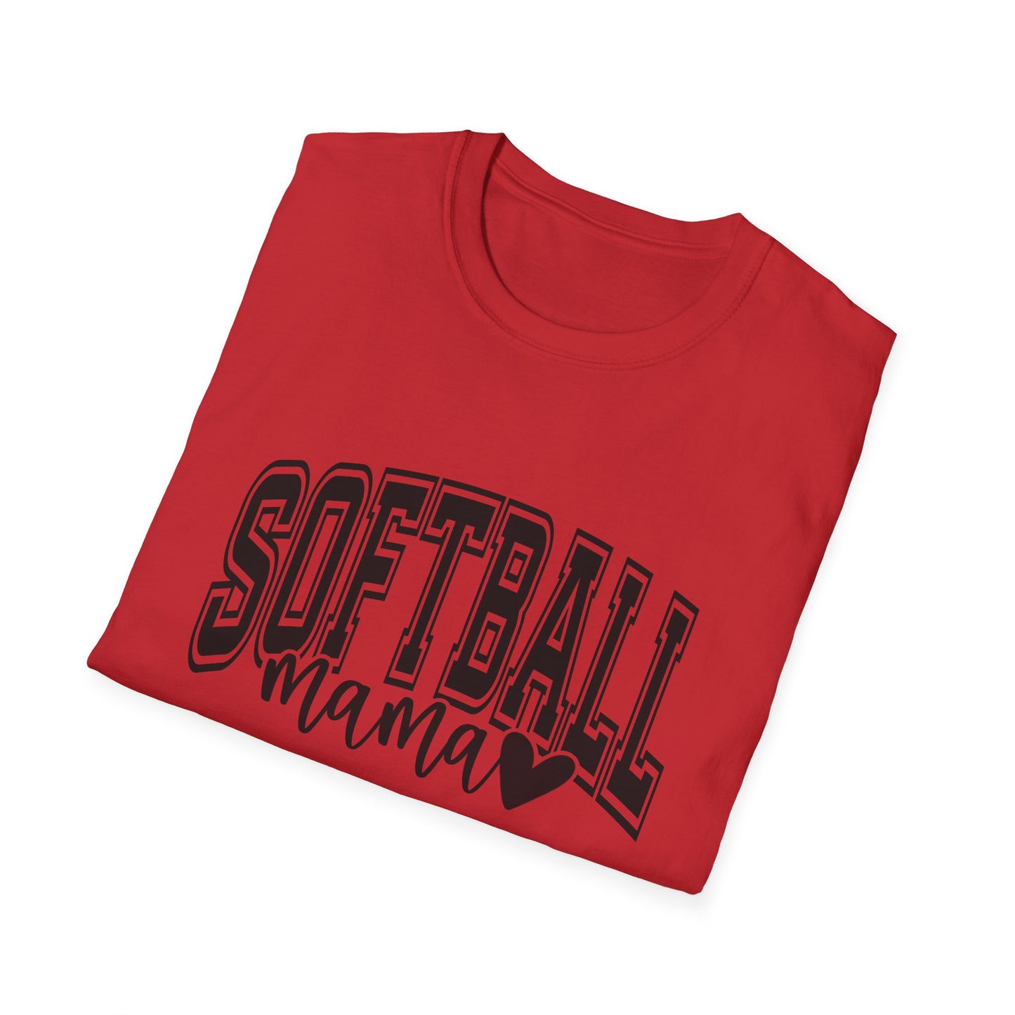 Softball Mama T-Shirt — Baseball/Softball Mom Tee with Heart