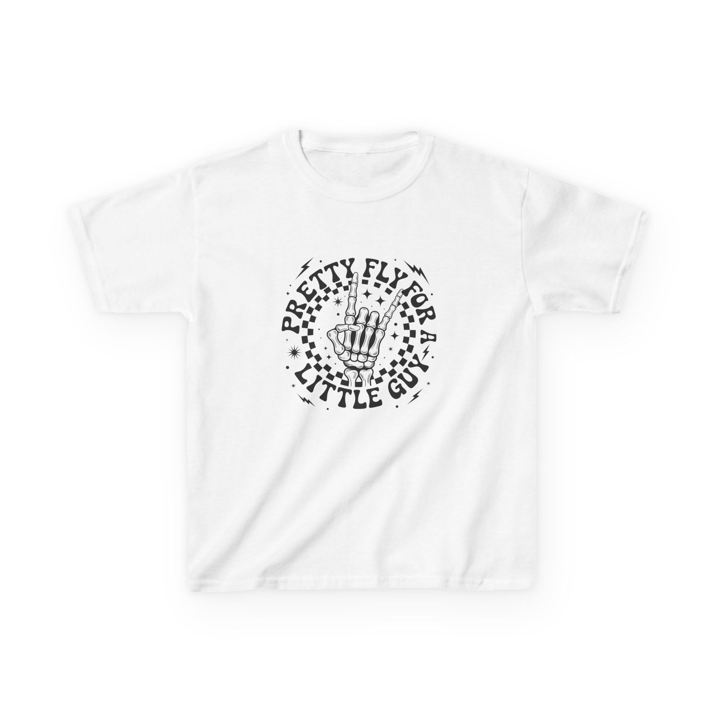 Kids Tee — "Pretty Fly for a Little Guy" Retro Hand Graphic
